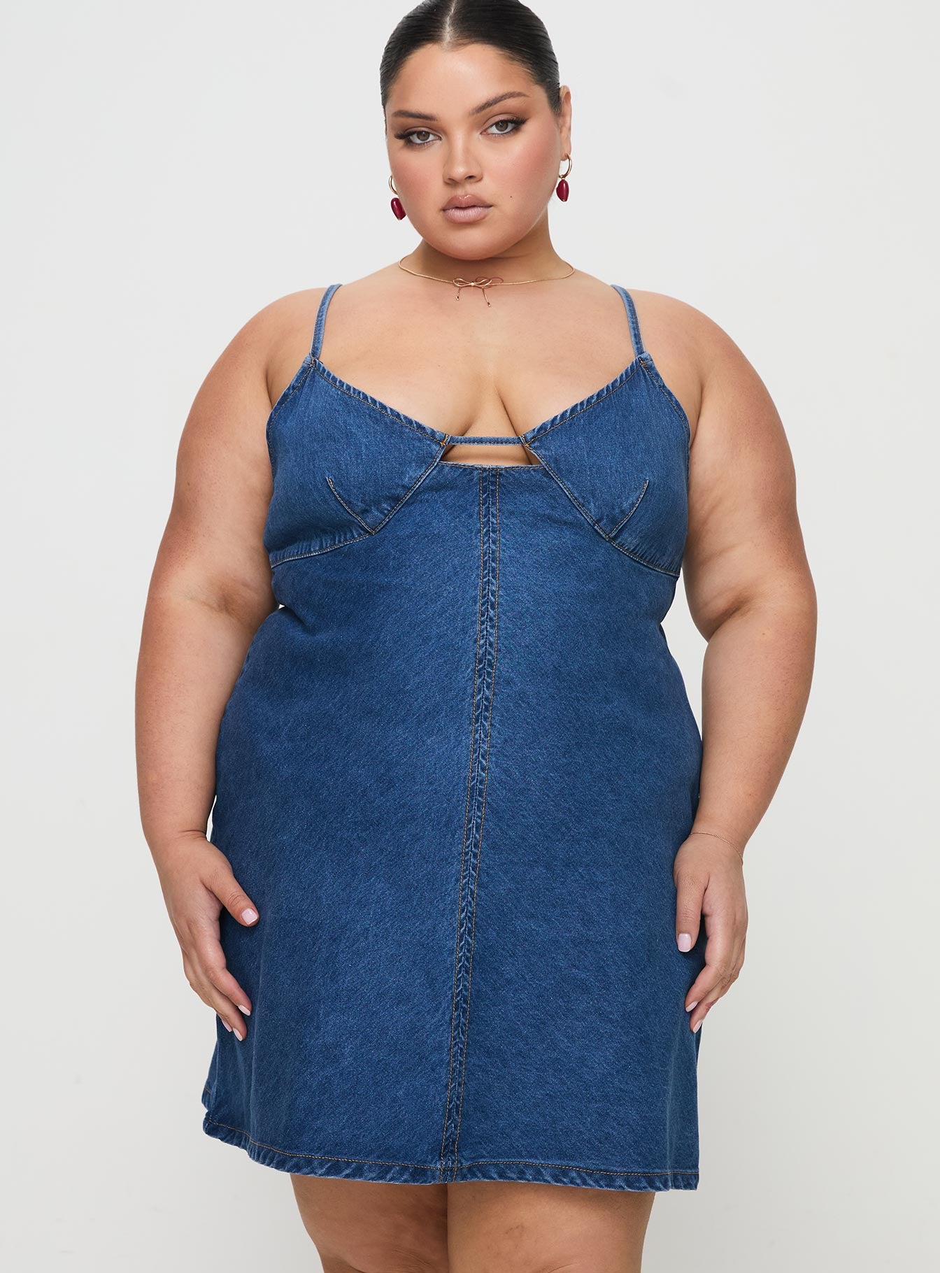 Arwen Denim Mini Dress Blue Curve Safe Shopping Cheap Online