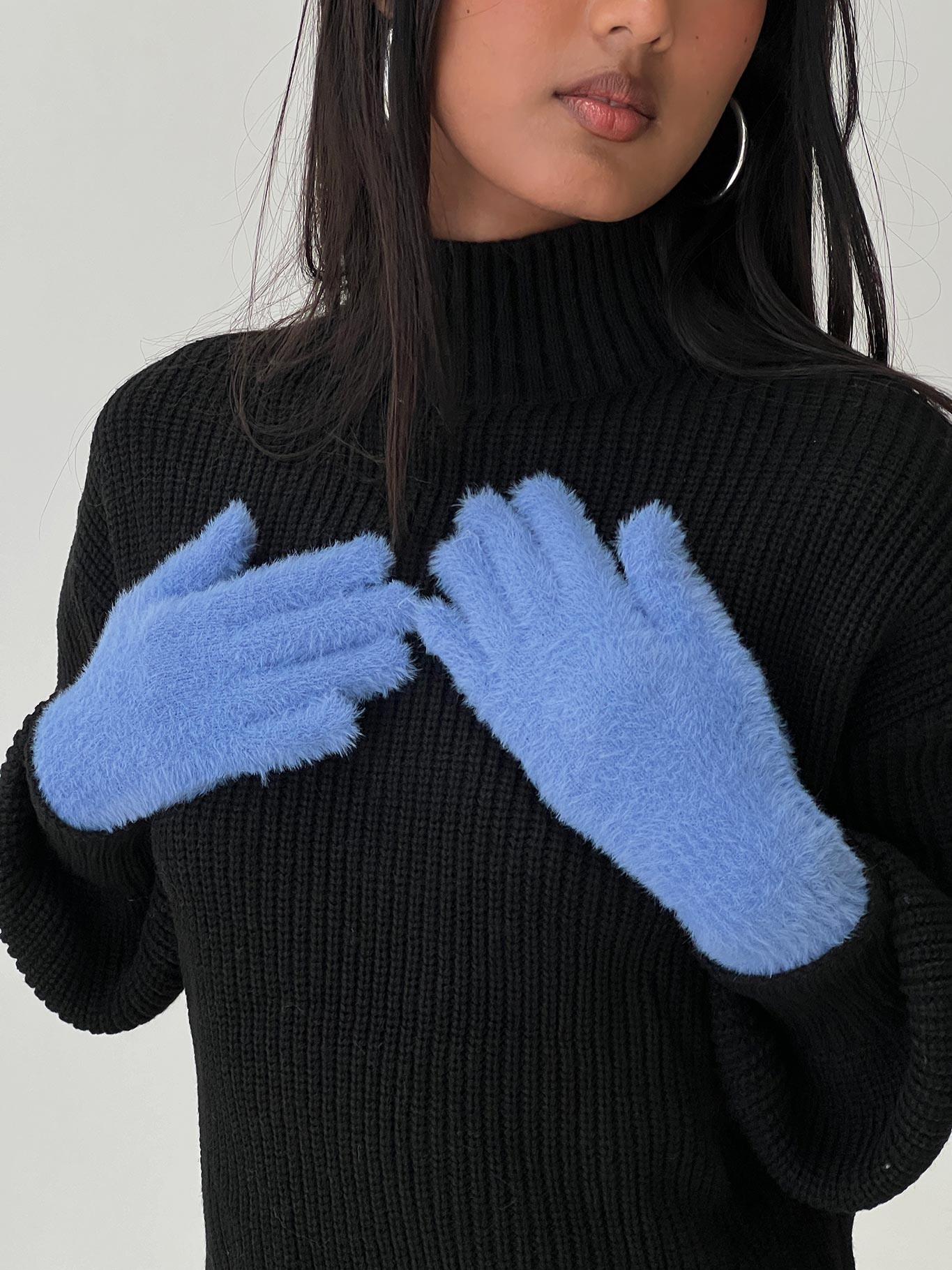 Prichard Fluffy Gloves Blue Genuine Cheap Online