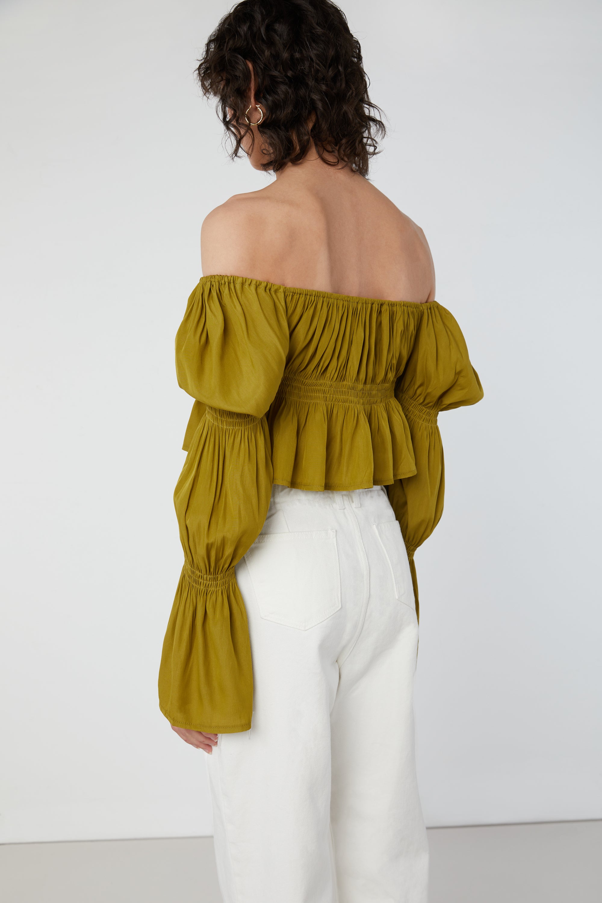 OFF THE SHOULDER GATHERED TOP 2025 New Sale Online