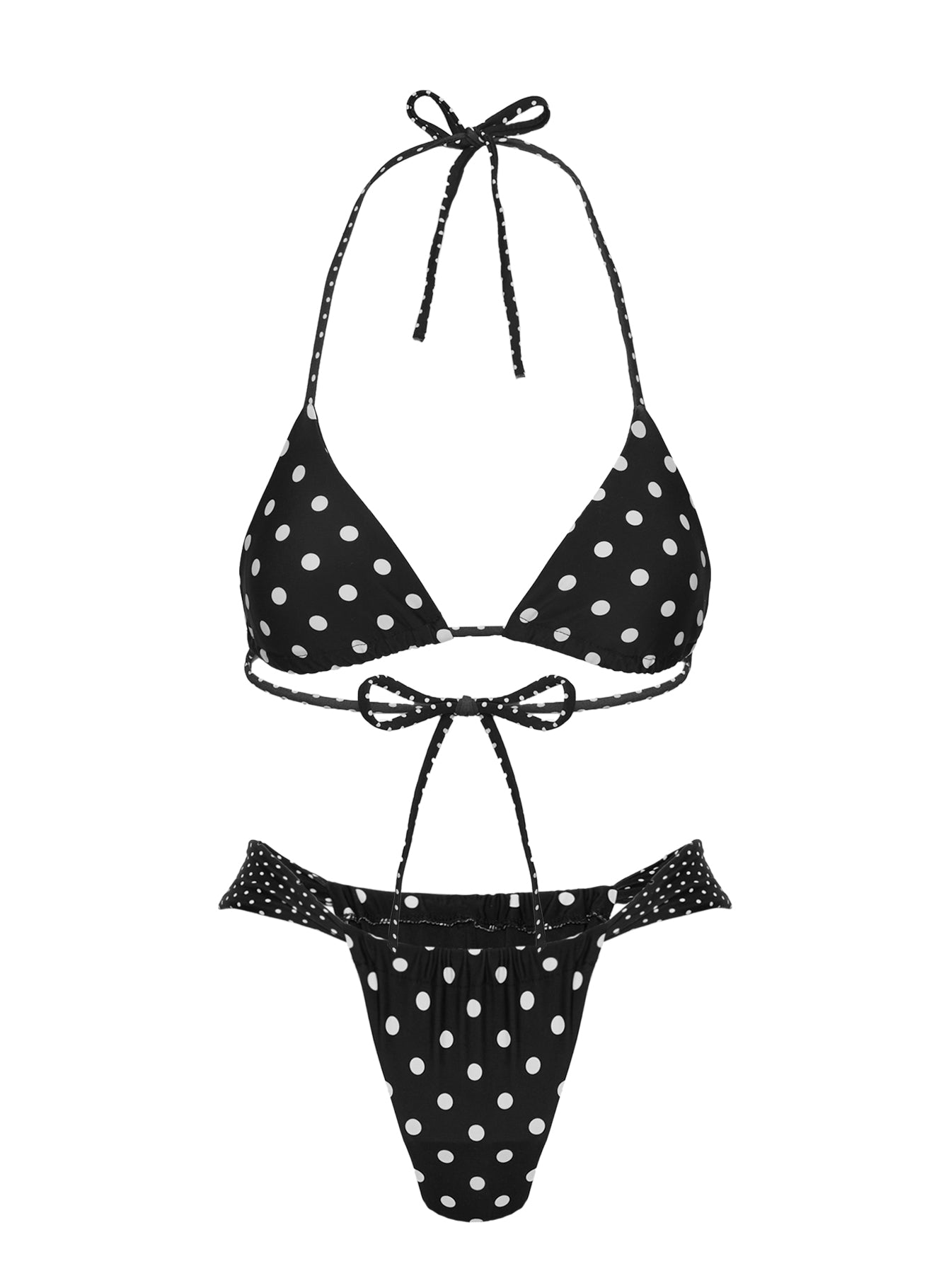 Jenner High Side Bikini Bottom Black / Polka Dot Outlet Huge Surprise