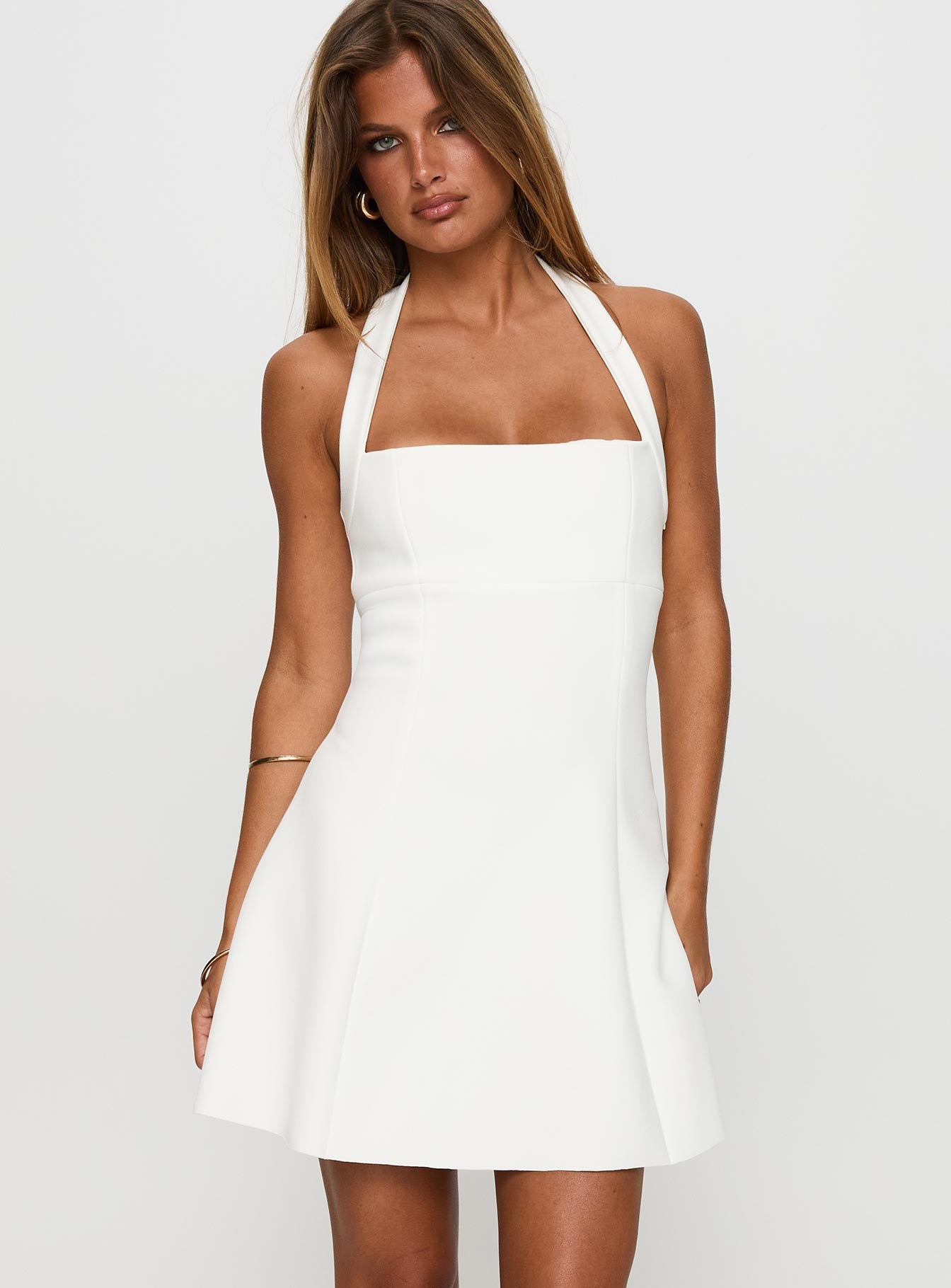 Alyn Halter Mini Dress White Reliable Online