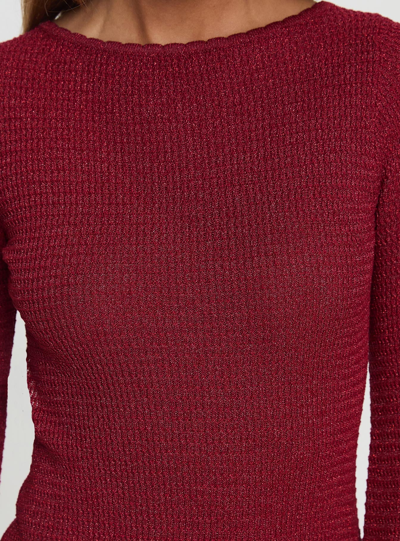 Rhapsody Long Sleeve Knit Mini Dress Red Discount Popular