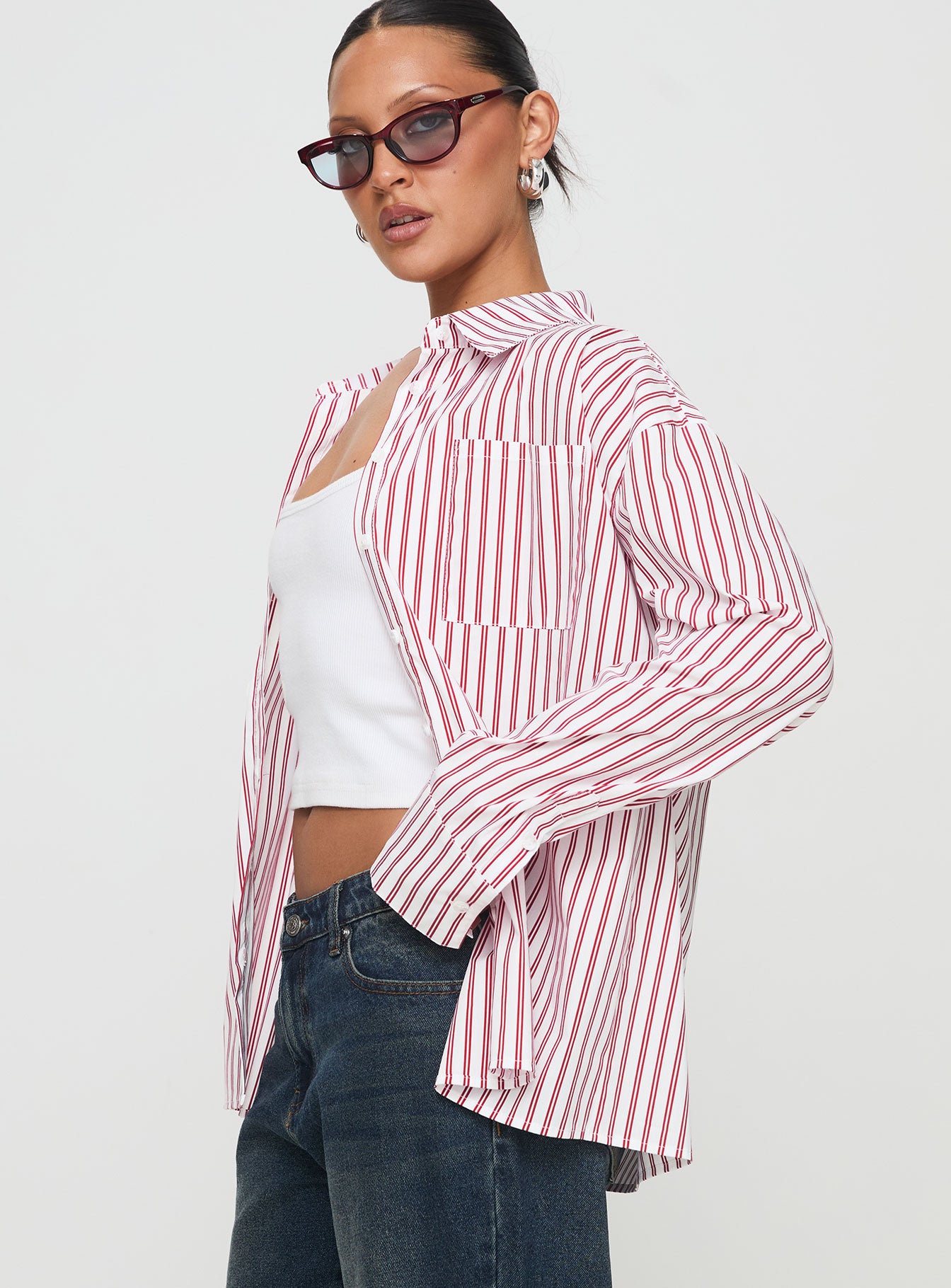 Belize Shirt Red / White Stripe Sale For Nice