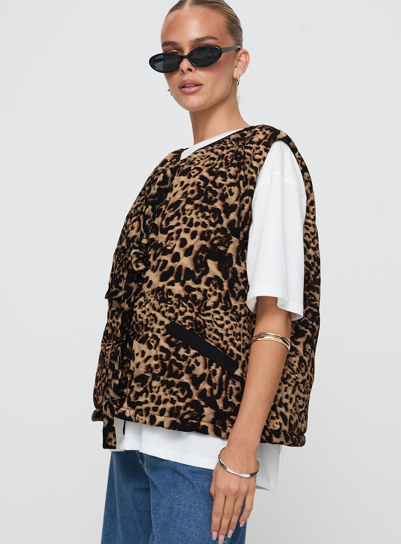 Samual Quilted Vest Leopard Buy Cheap Pice