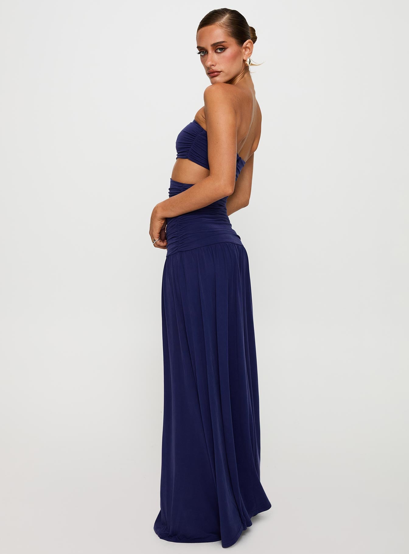 Grandeur Strapless Maxi Dress Navy Sale Wholesale Pice