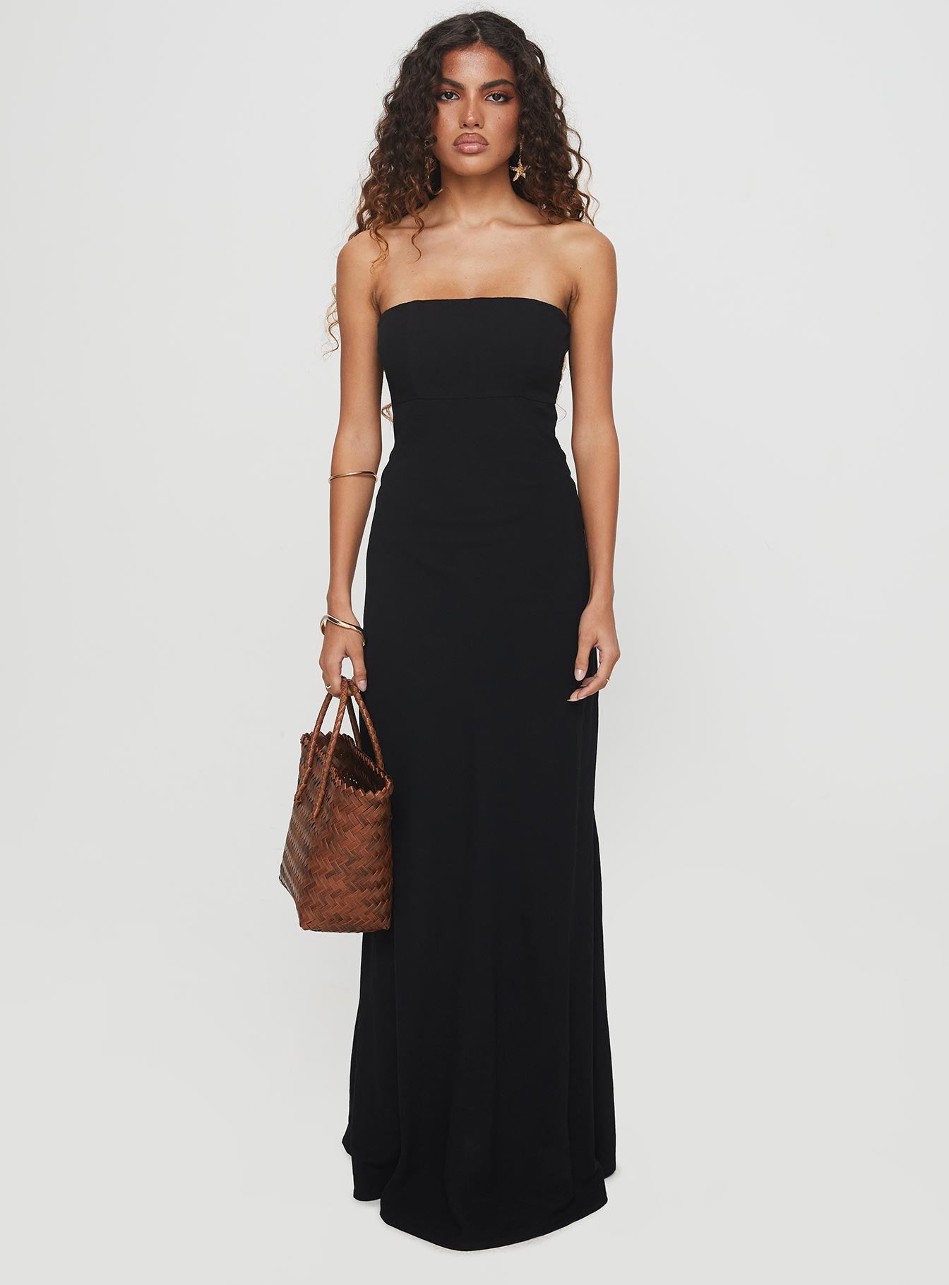 Yahir Strapless Maxi Dress Black Cheap Good Selling