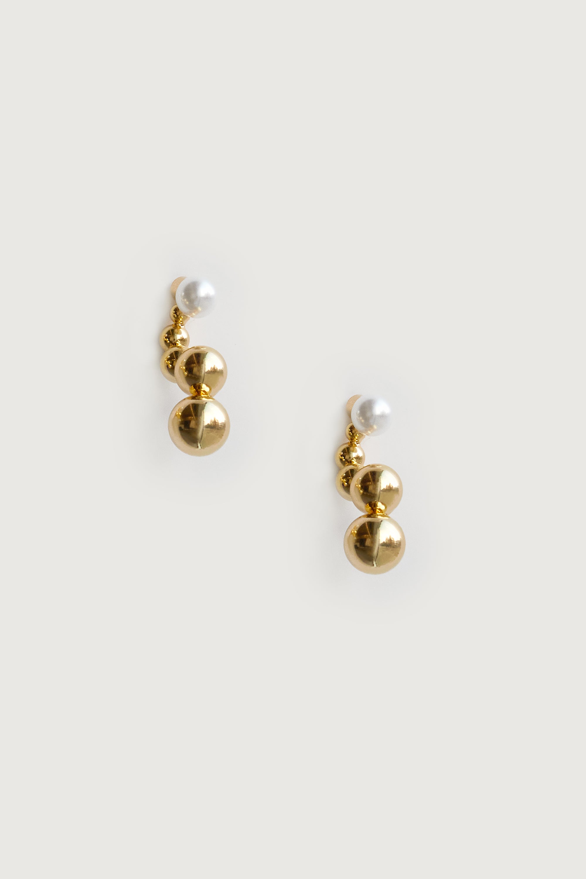 GOLD EARRINGS WITH PEARL DETAIL Get Authentic For Sale