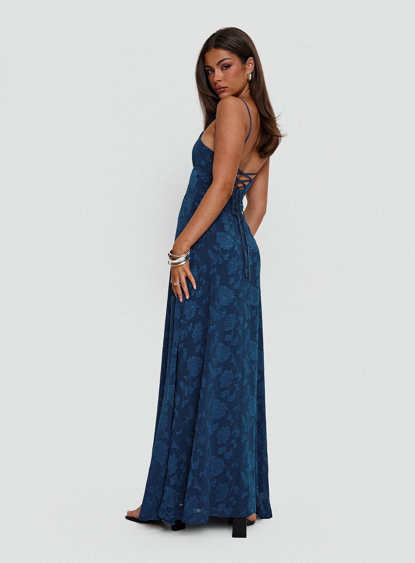 South Of France Maxi Dress Navy Excellent Online