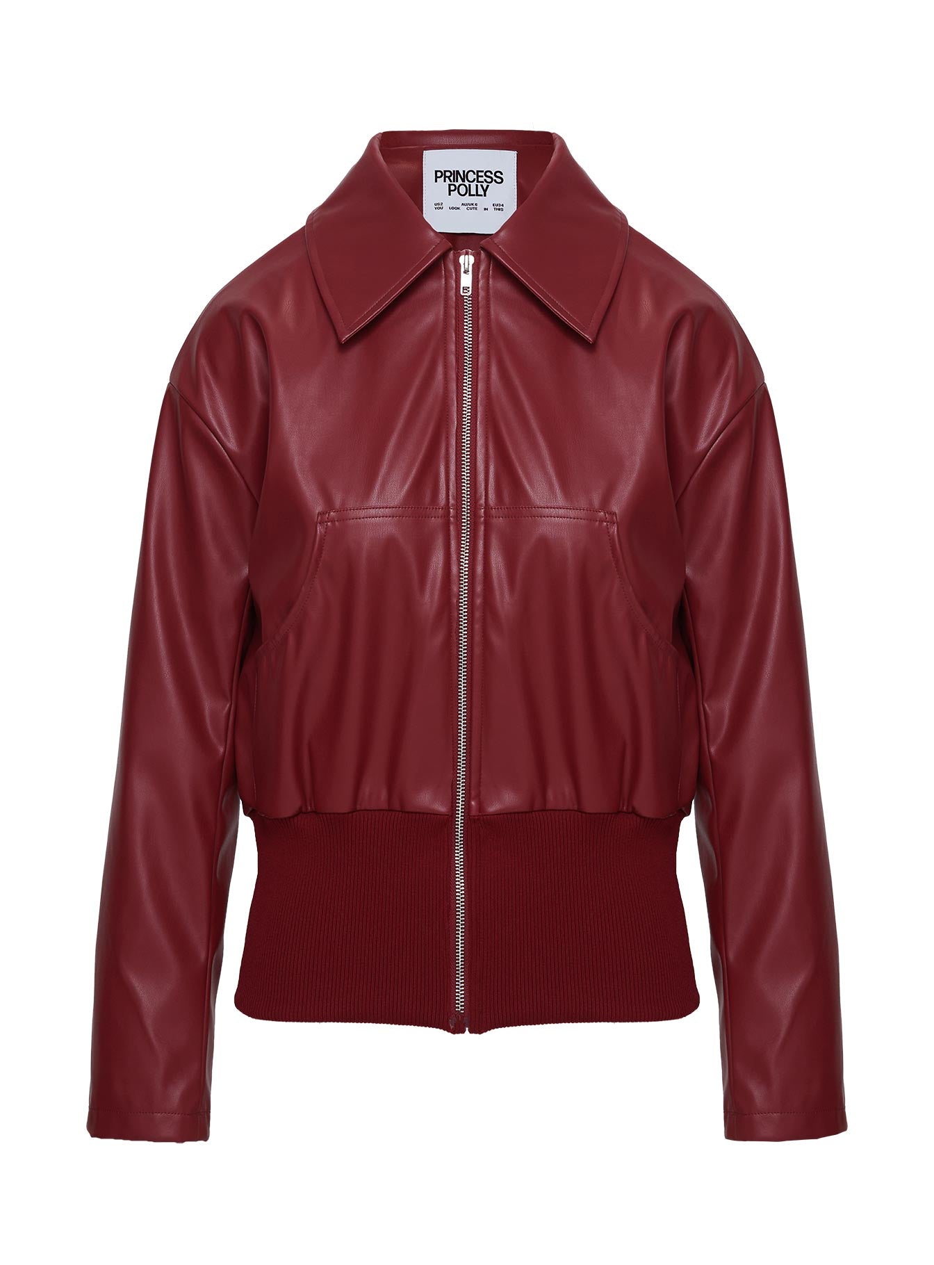 Radio On Blast Faux Leather Bomber Jacket Red Free Shipping Fashionable