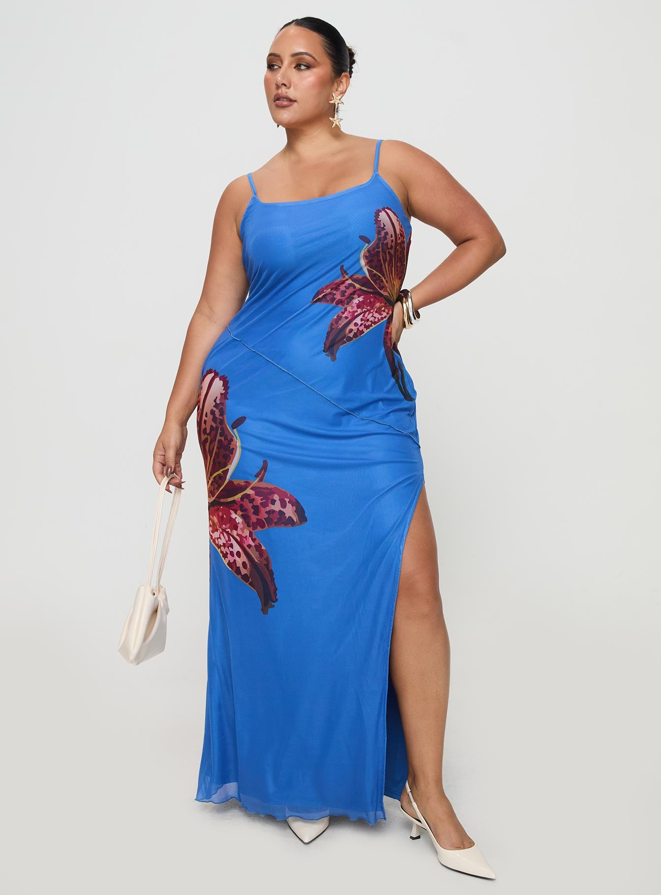 Bespoke Maxi Dress Blue Curve Best Pices For Sale