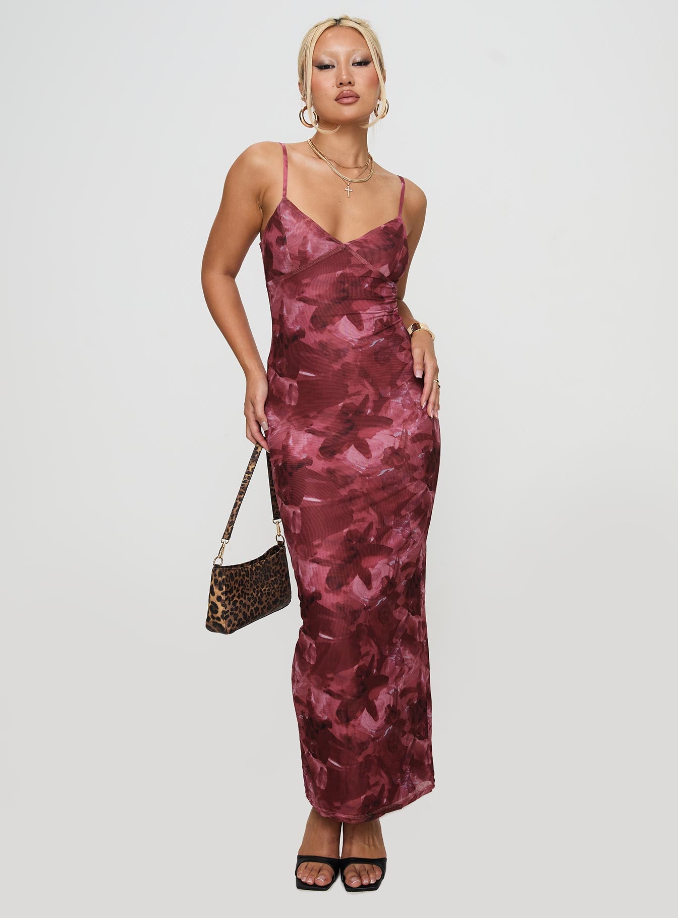 Hathaway Maxi Dress Burgundy Floral Clearance Exclusive