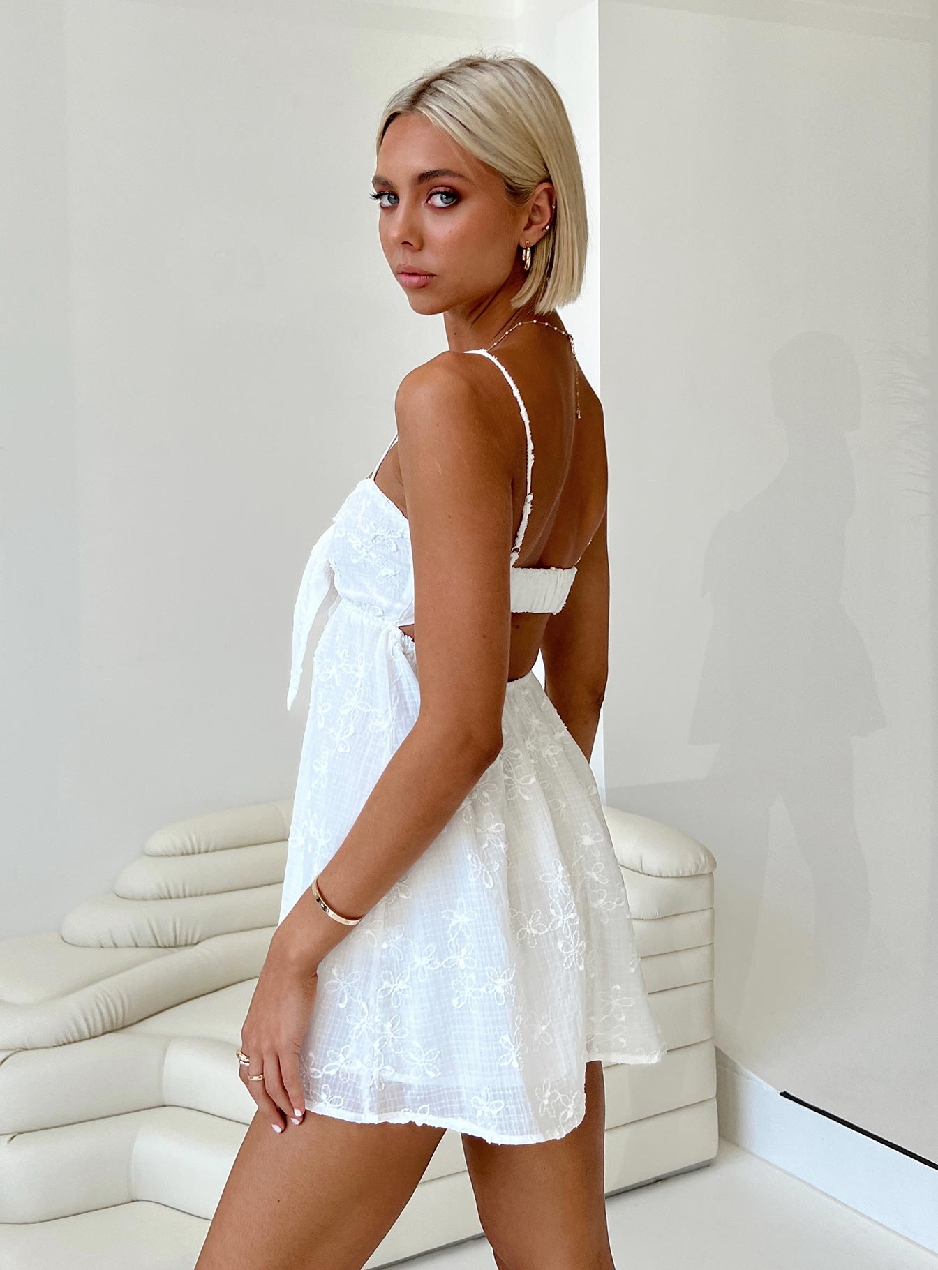 Granno Mini Dress White Petite Free Shipping View