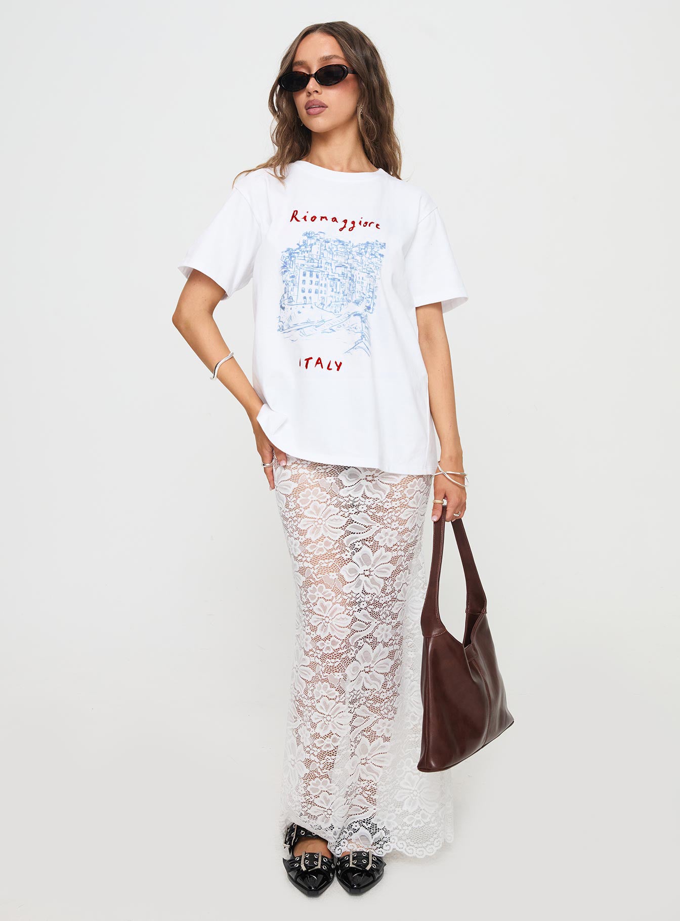 Riomaggiore Oversized Tee White Buy Cheap Shop