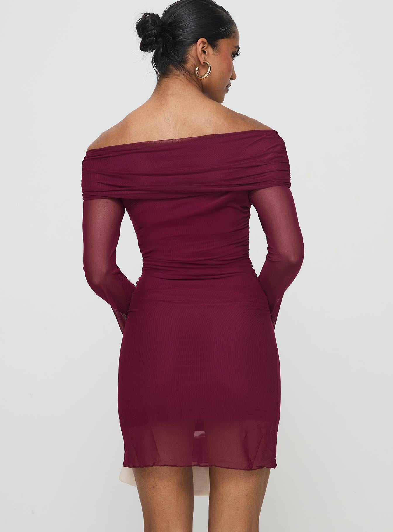 Consideration Mini Dress Burgundy Limited Edition Sale Online