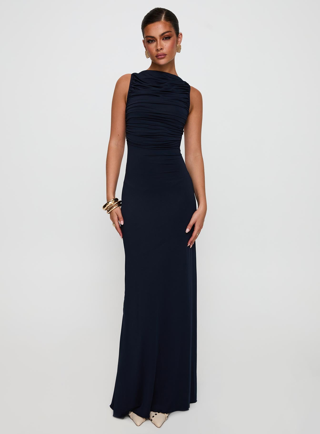 Undeniable Cut Out Maxi Dress Navy Store Sale