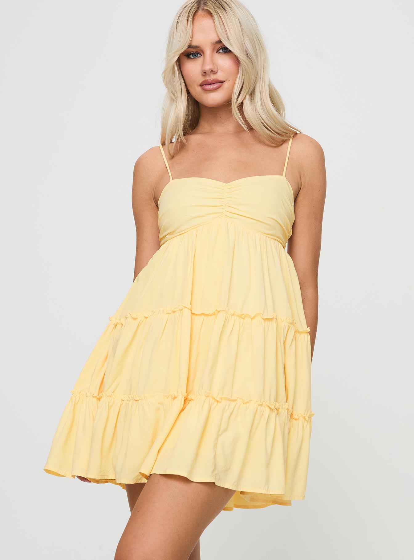 Knotti Mini Dress Yellow Many Kinds Of Cheap Online