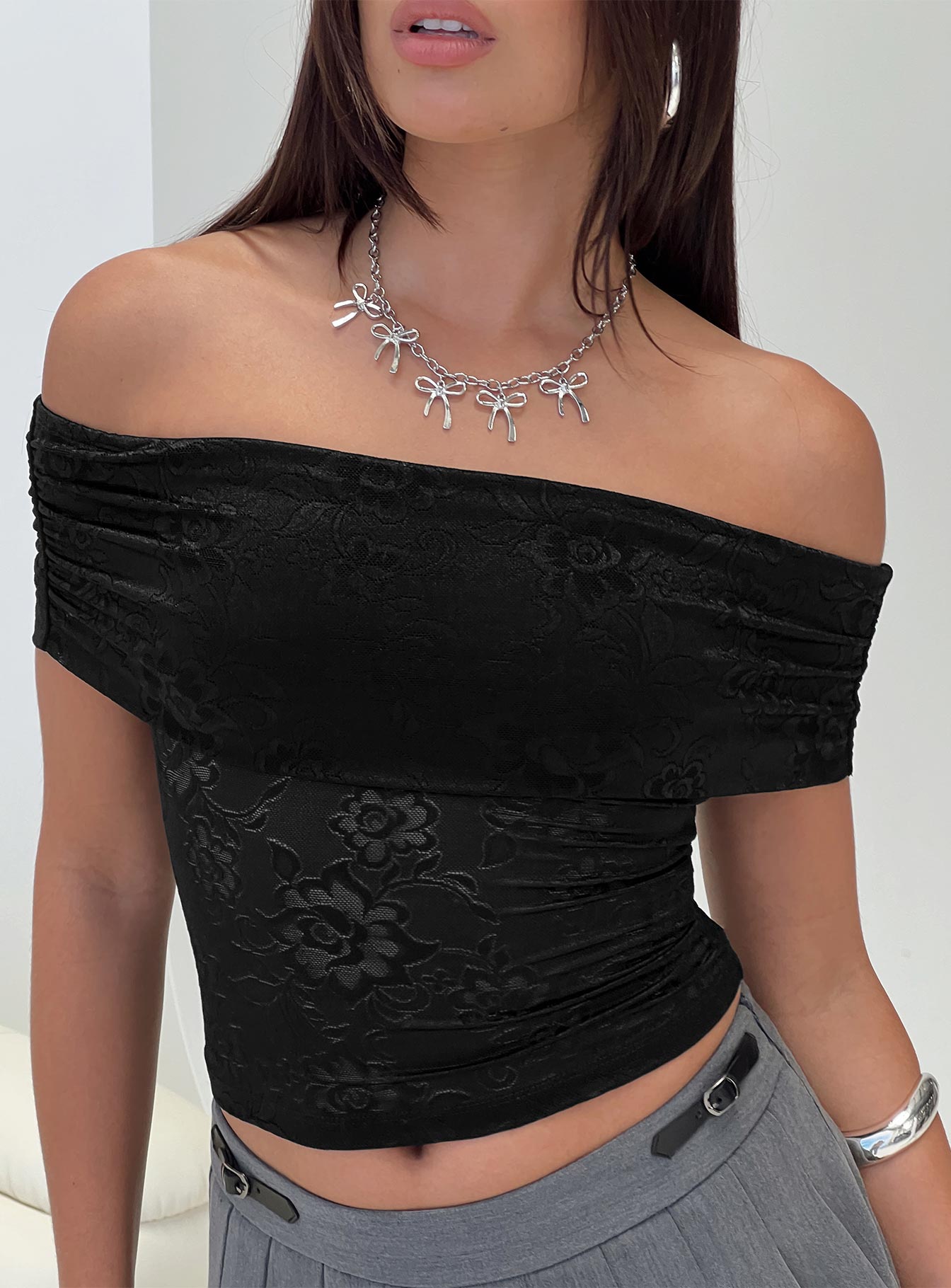 Werrender Off The Shoulder Top Black With Mastercard Cheap Pice