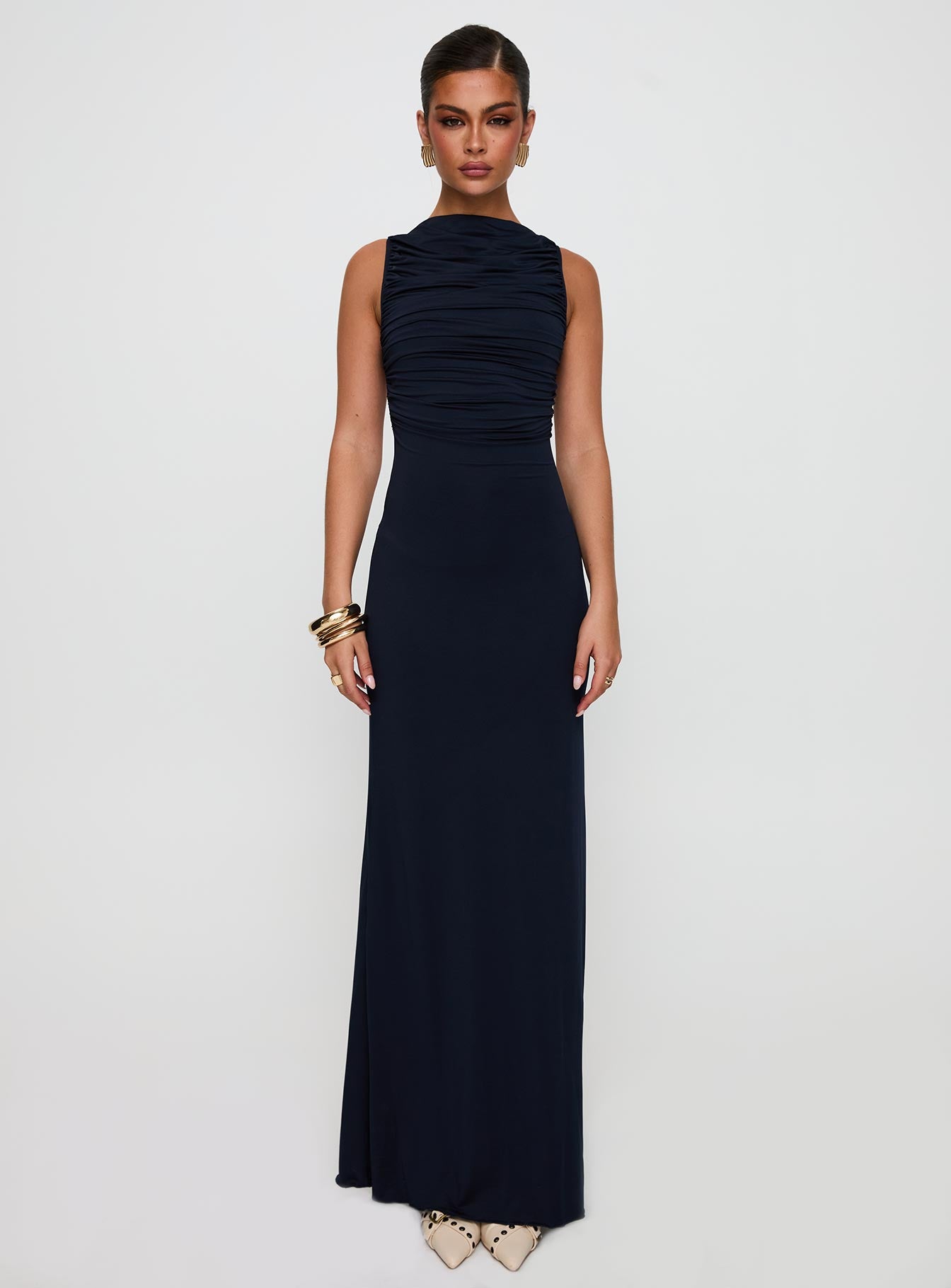 Undeniable Cut Out Maxi Dress Navy Store Sale