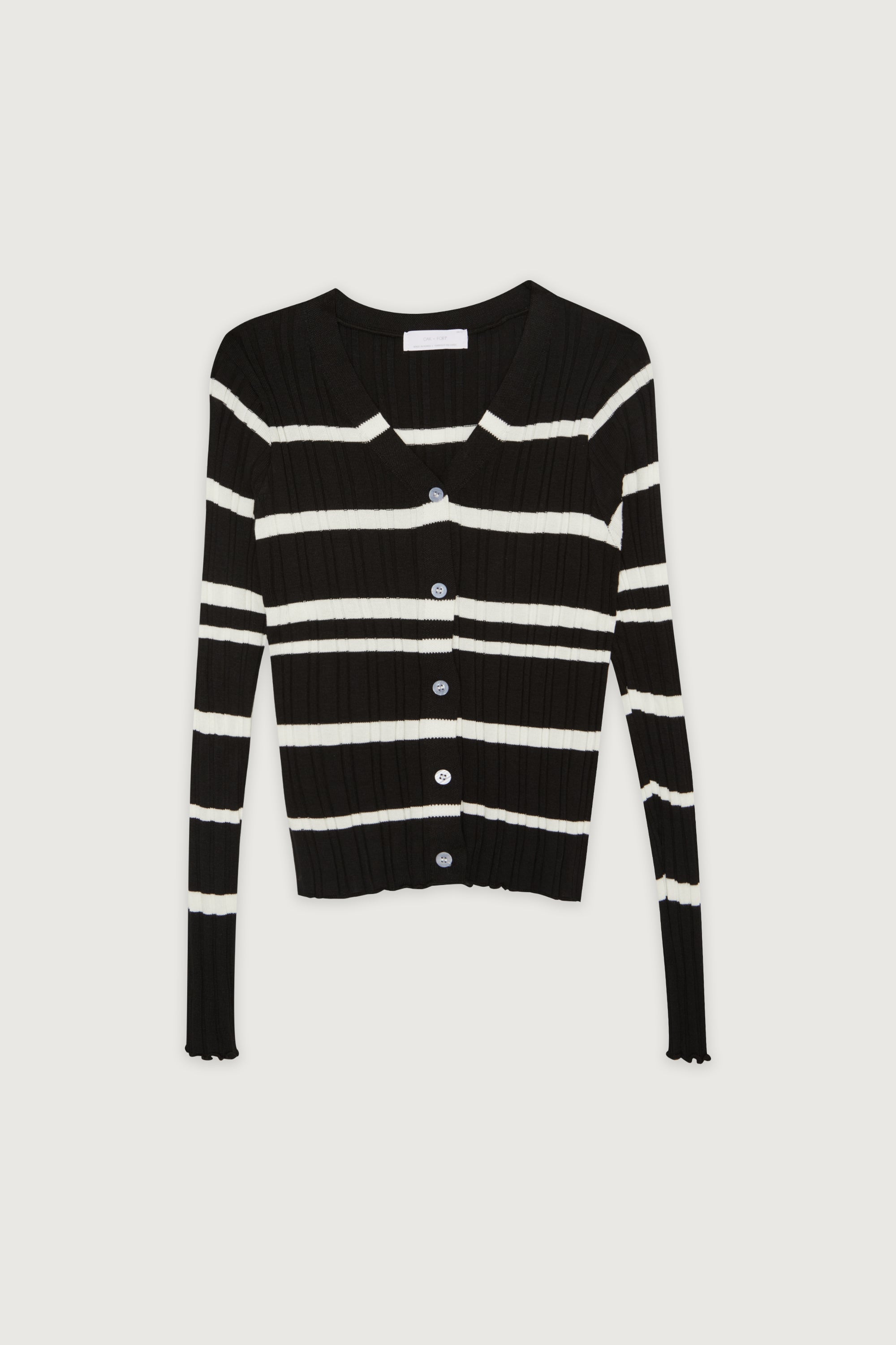 RIB-KNIT STRIPED CARDIGAN Clearance For Cheap