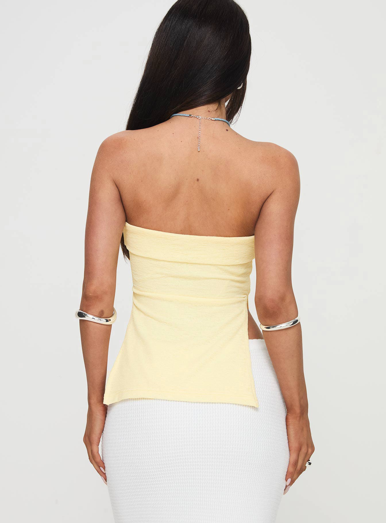 Laurenita Longline Tube Top Yellow Clearance Big Discount