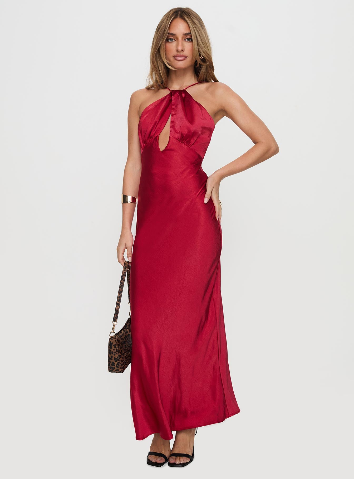 Saja Cut Out Maxi Dress Red Clearance Wholesale Pice