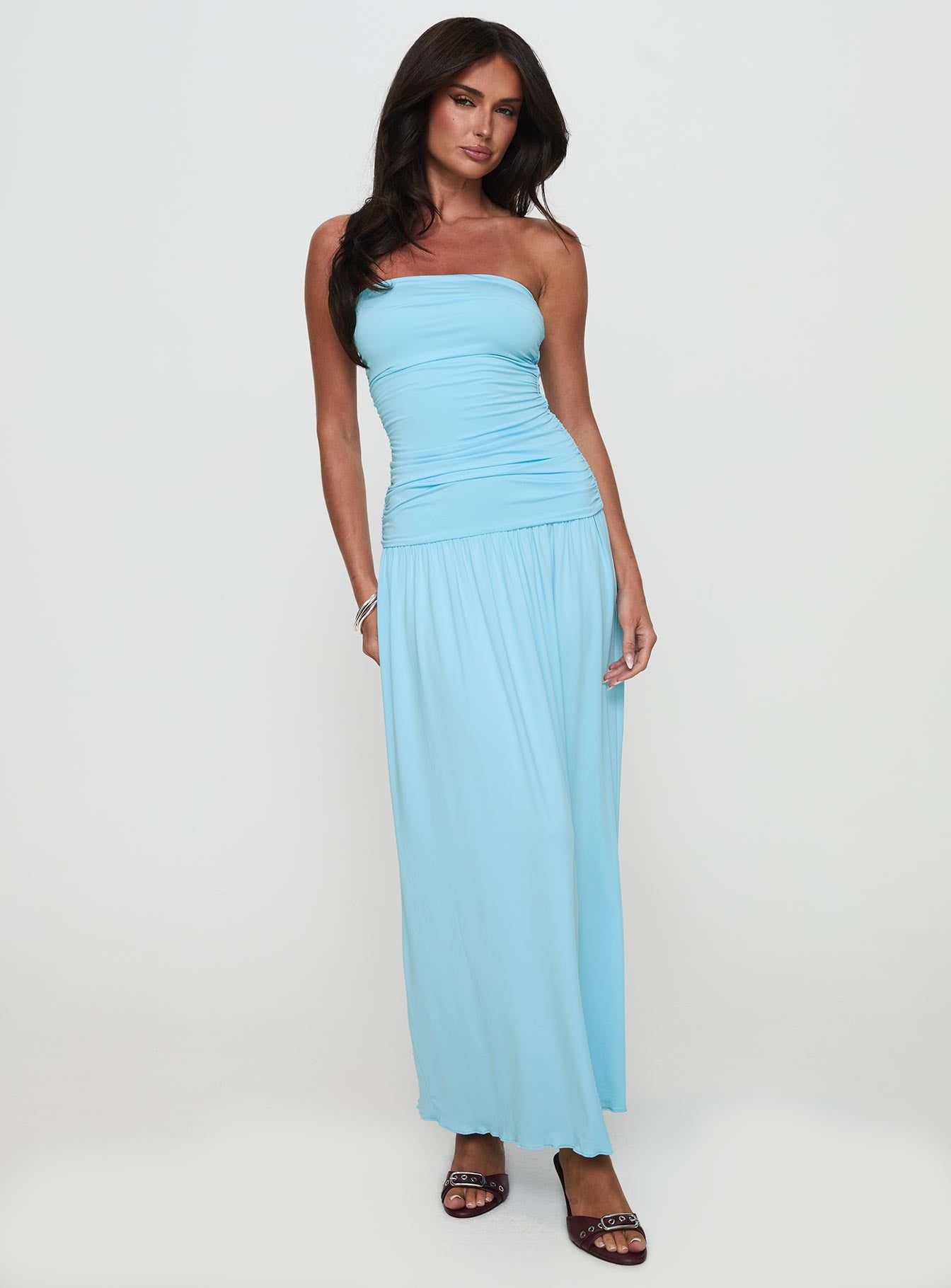 Glorie Strapless Maxi Dress Light Blue Visit New Online