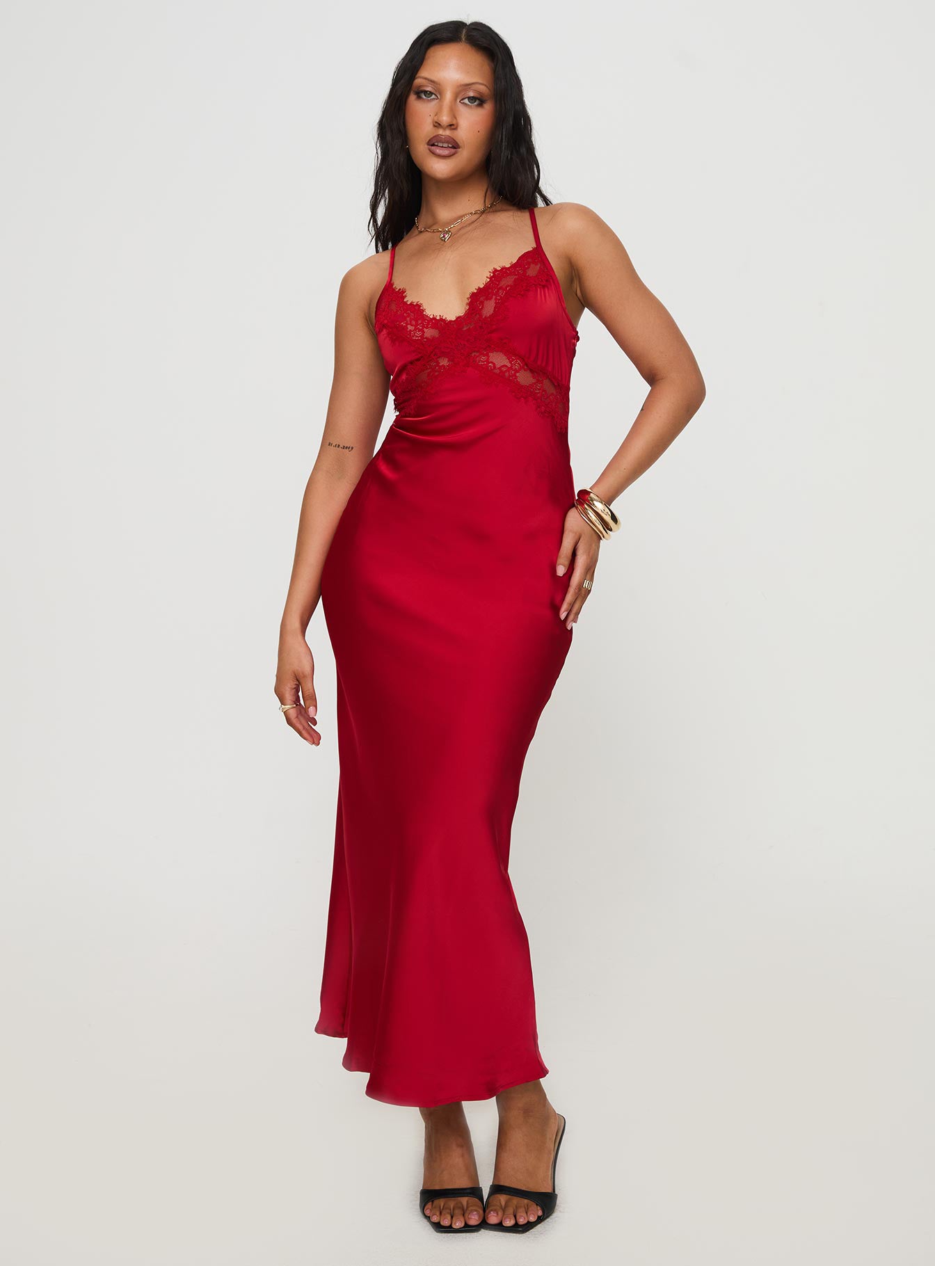 Treasure Bias Cut Maxi Dress Red Pictures Cheap Online