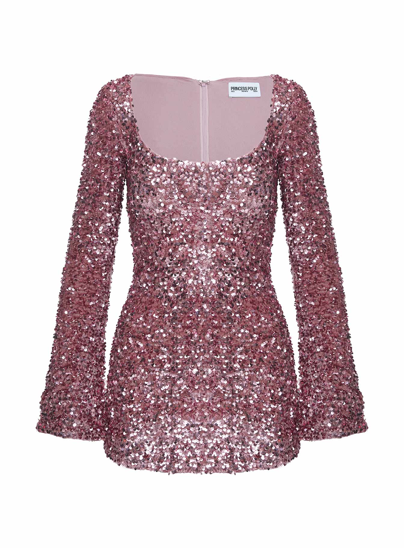 Vinelle Long Sleeve Mini Dress Dusty Pink Outlet Store For Sale