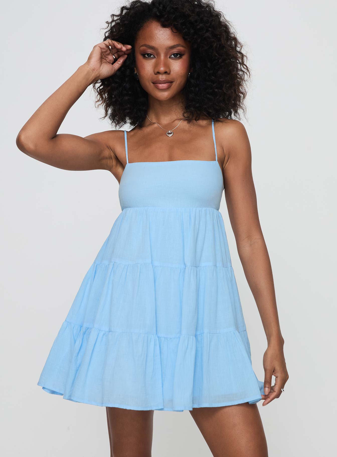 Palatial Mini Dress Light Blue For Sale For Sale