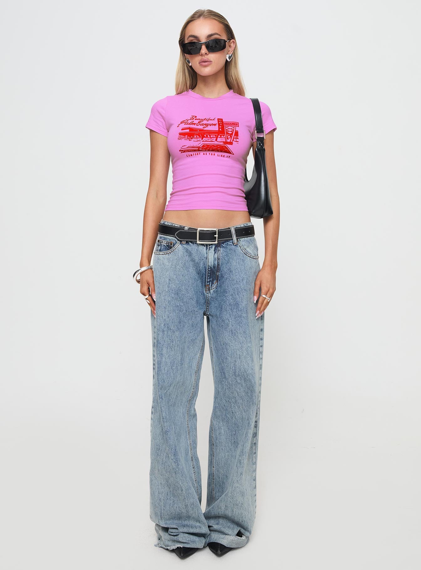 Palm Canyon Tee Pink Best Sale For Sale