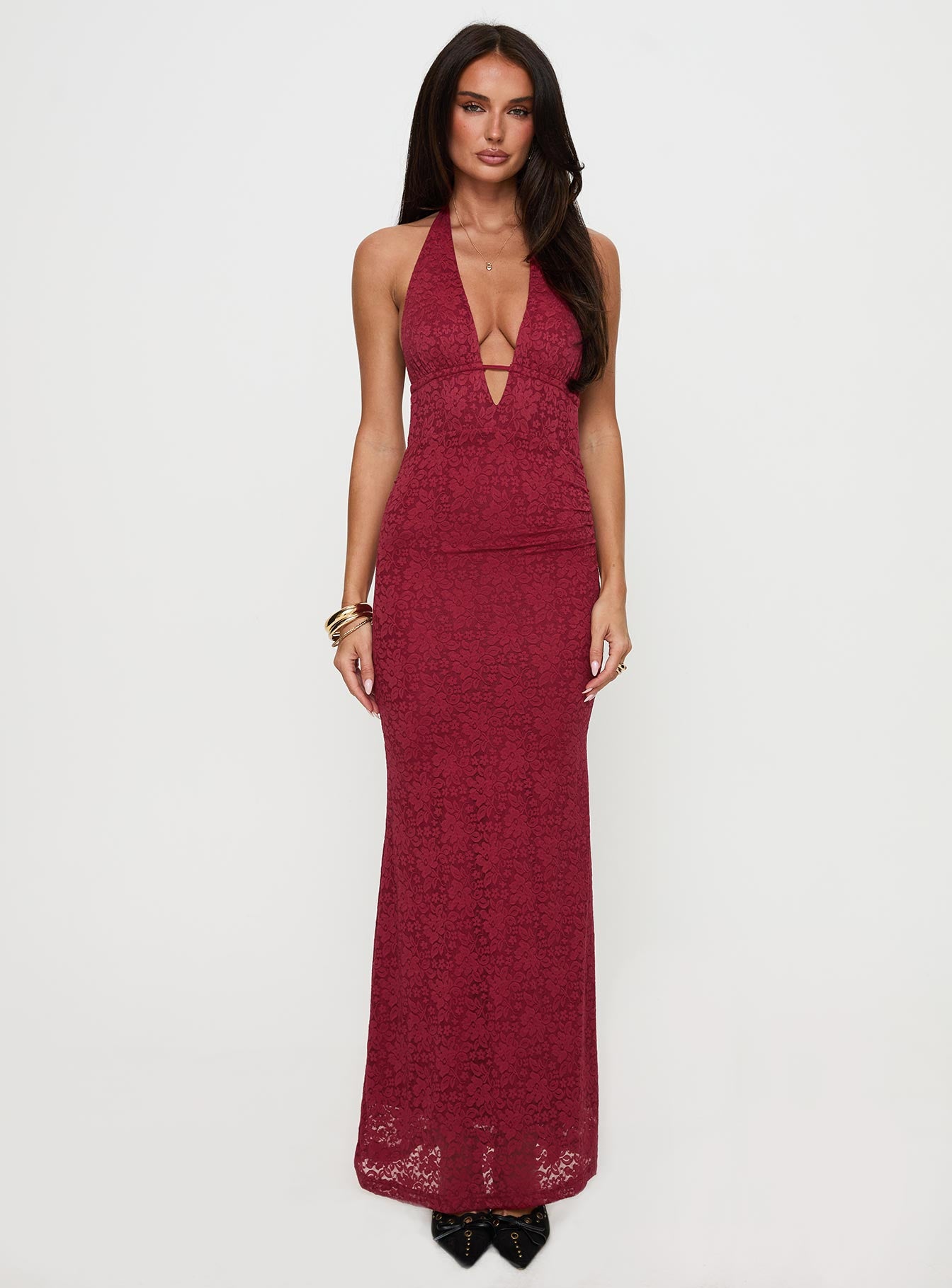 Karmyn Plunge Maxi Dress Red Clearance Best