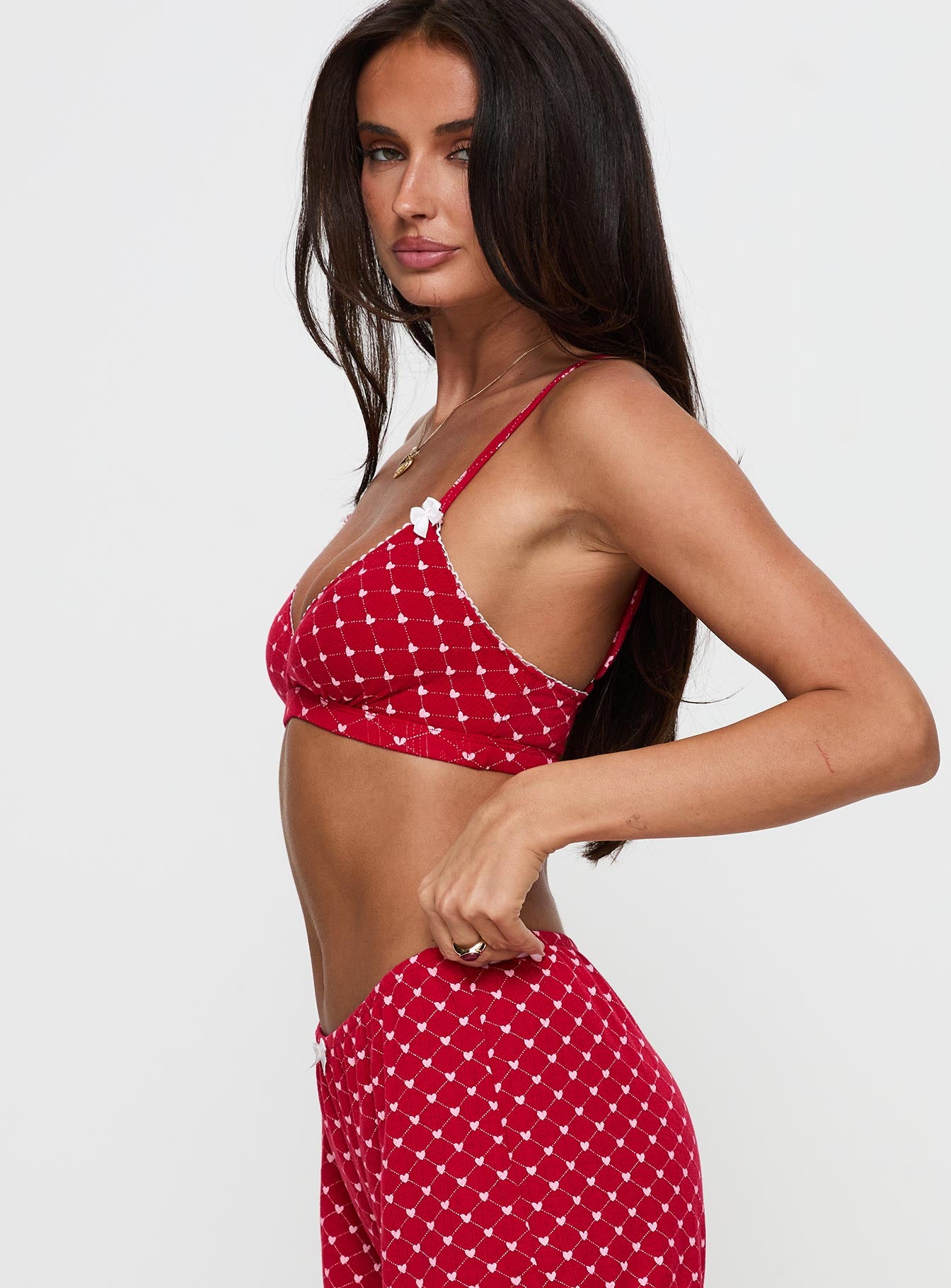 Slumber Pointelle Sleep Bralette Red Free Shipping Fashionable