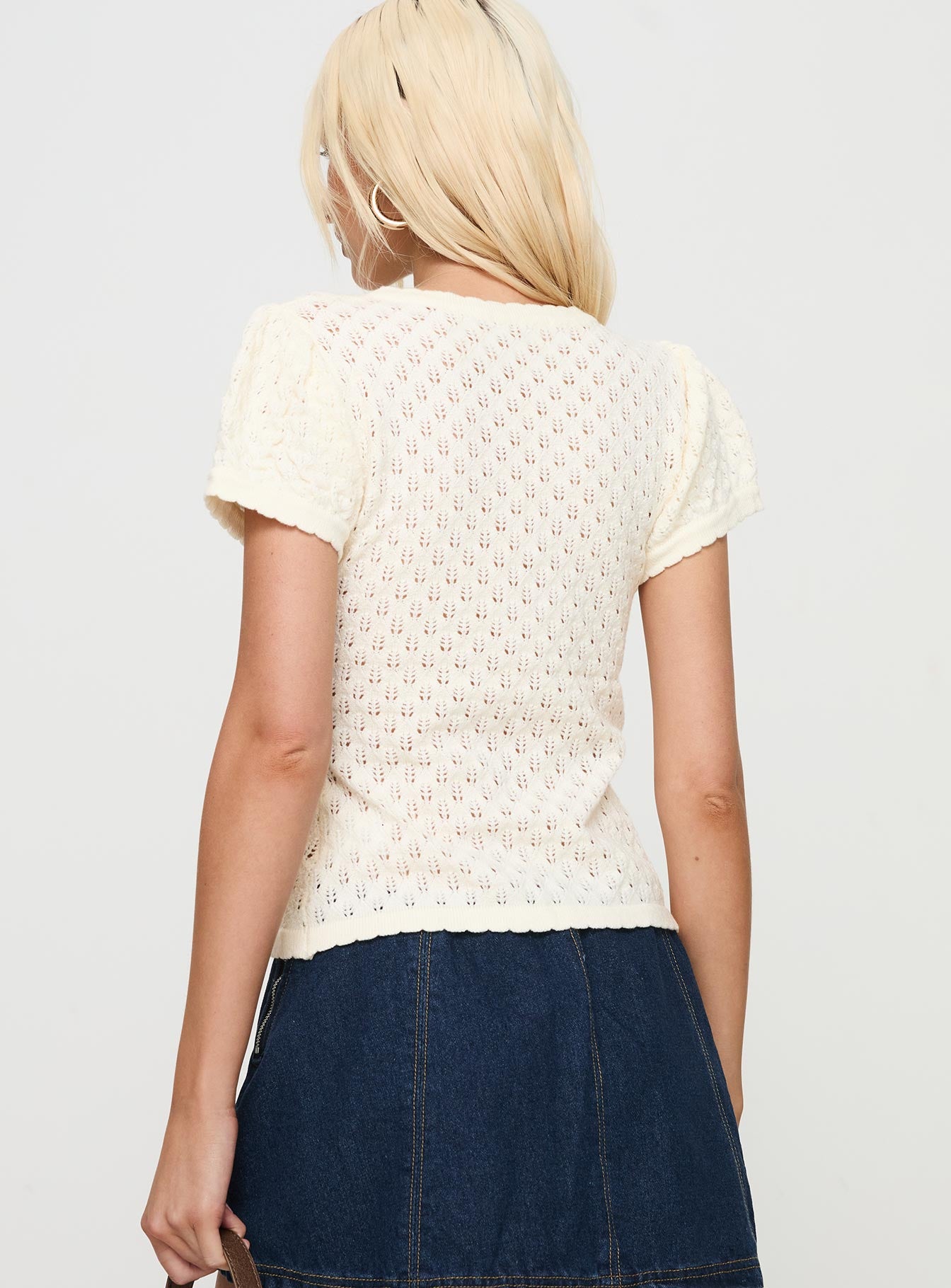 Mari Knit Top Cream Marketable Online