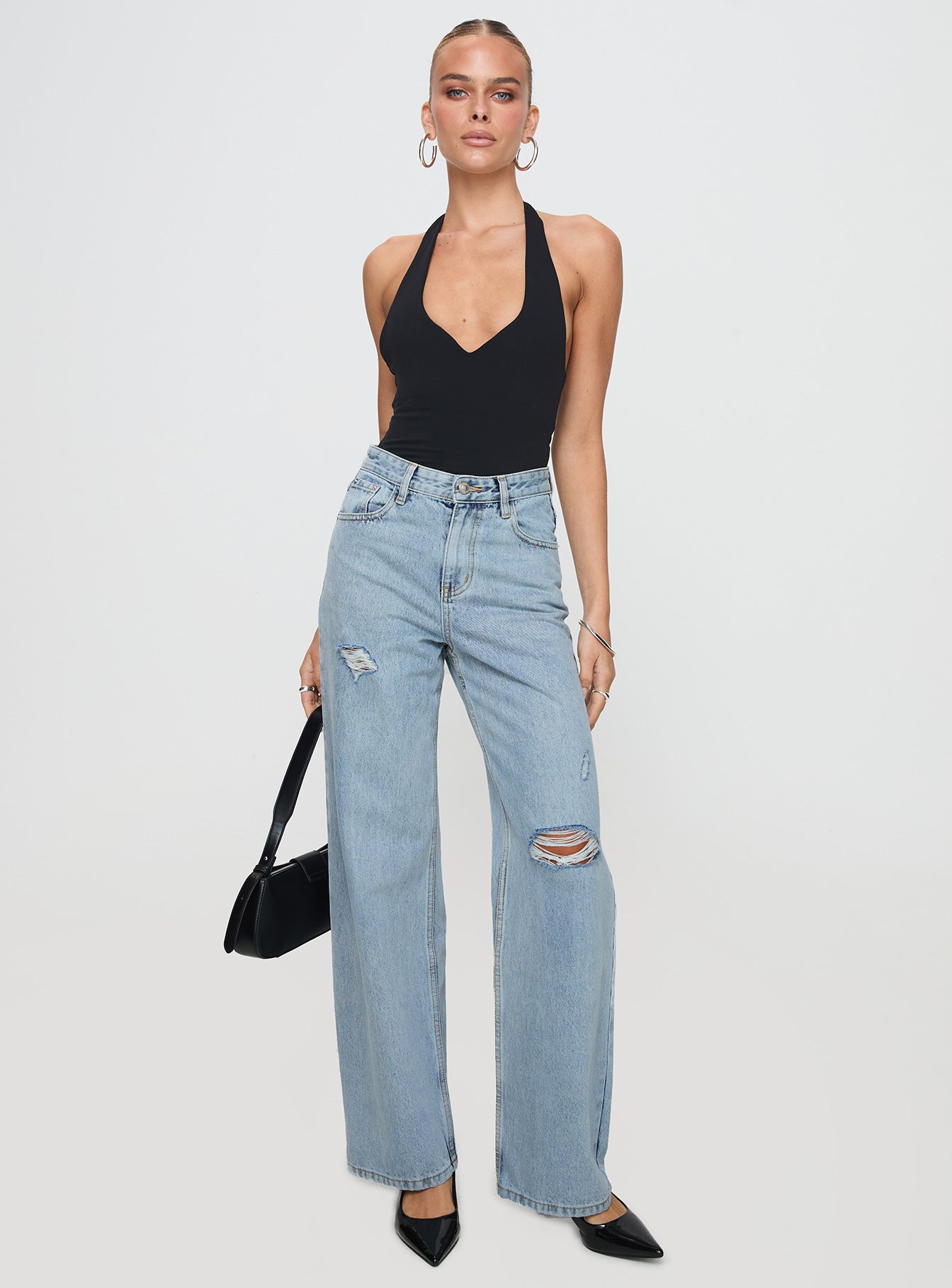 Beetle Ripped Jeans Light Wash Discount Online