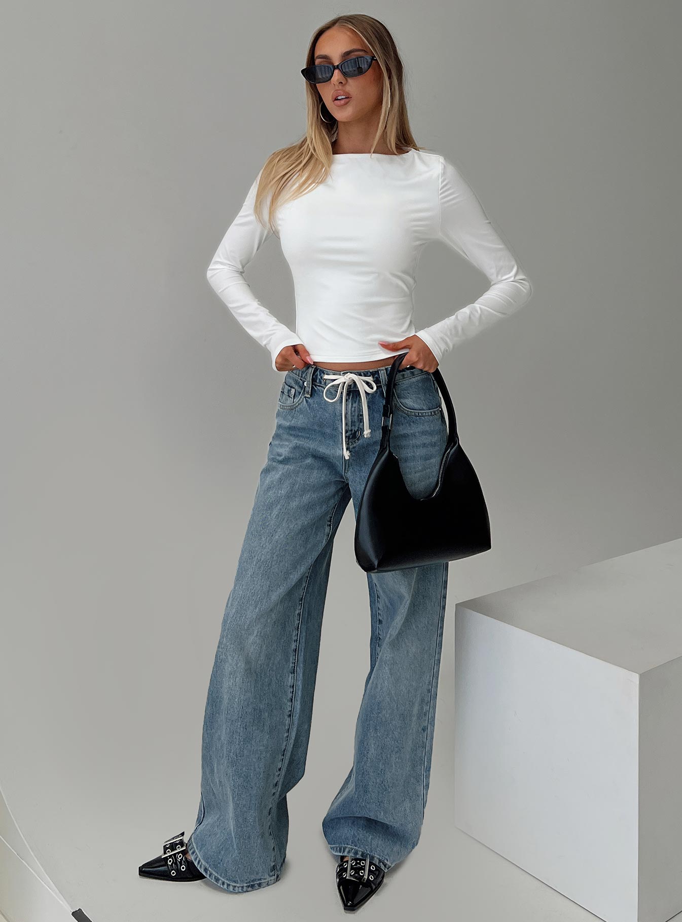 Mellowed Out Slouchy Jeans Mid Blue Buy Cheap Explore