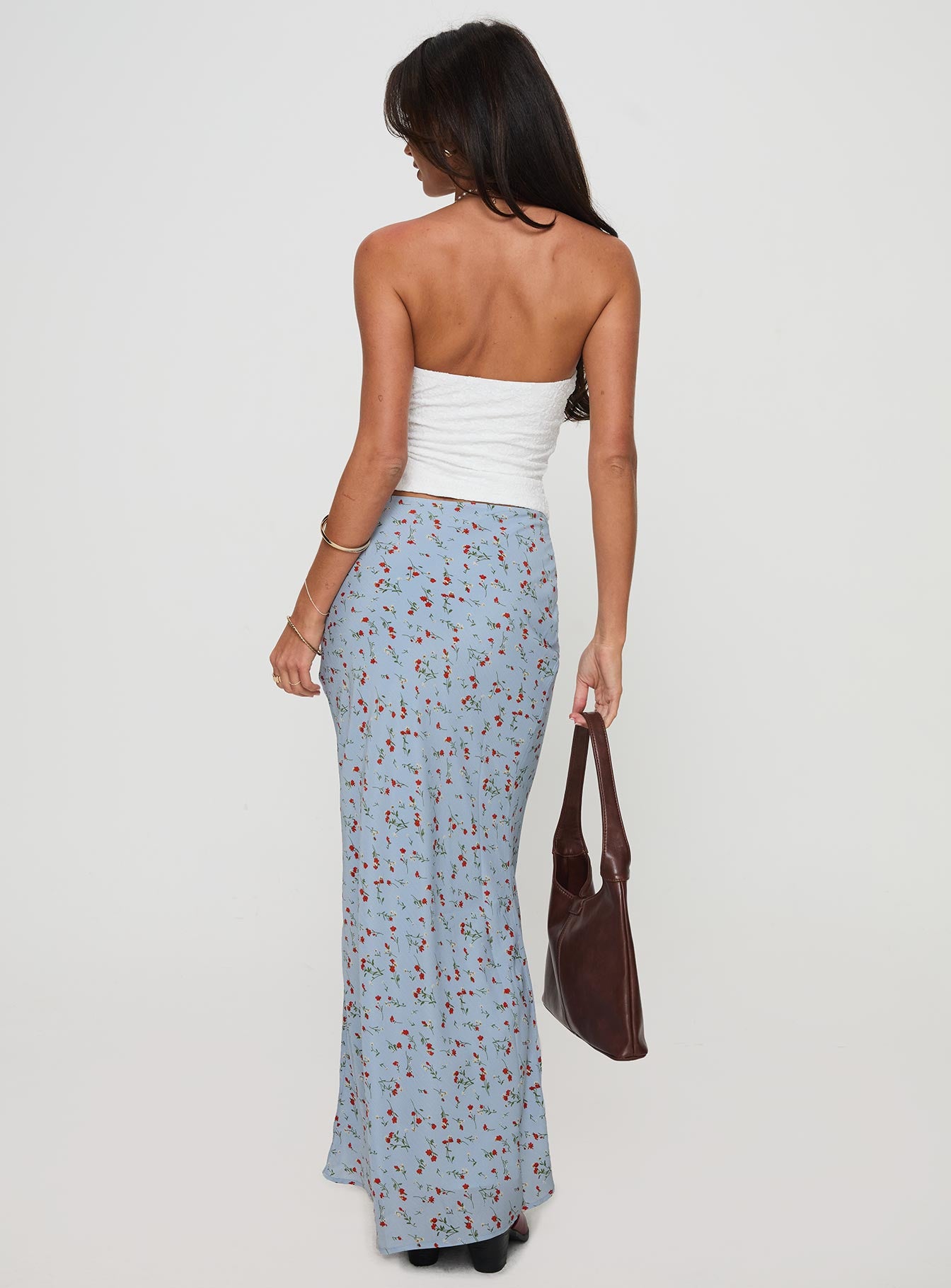 Rotelle Maxi Skirt Blue Floral Authentic