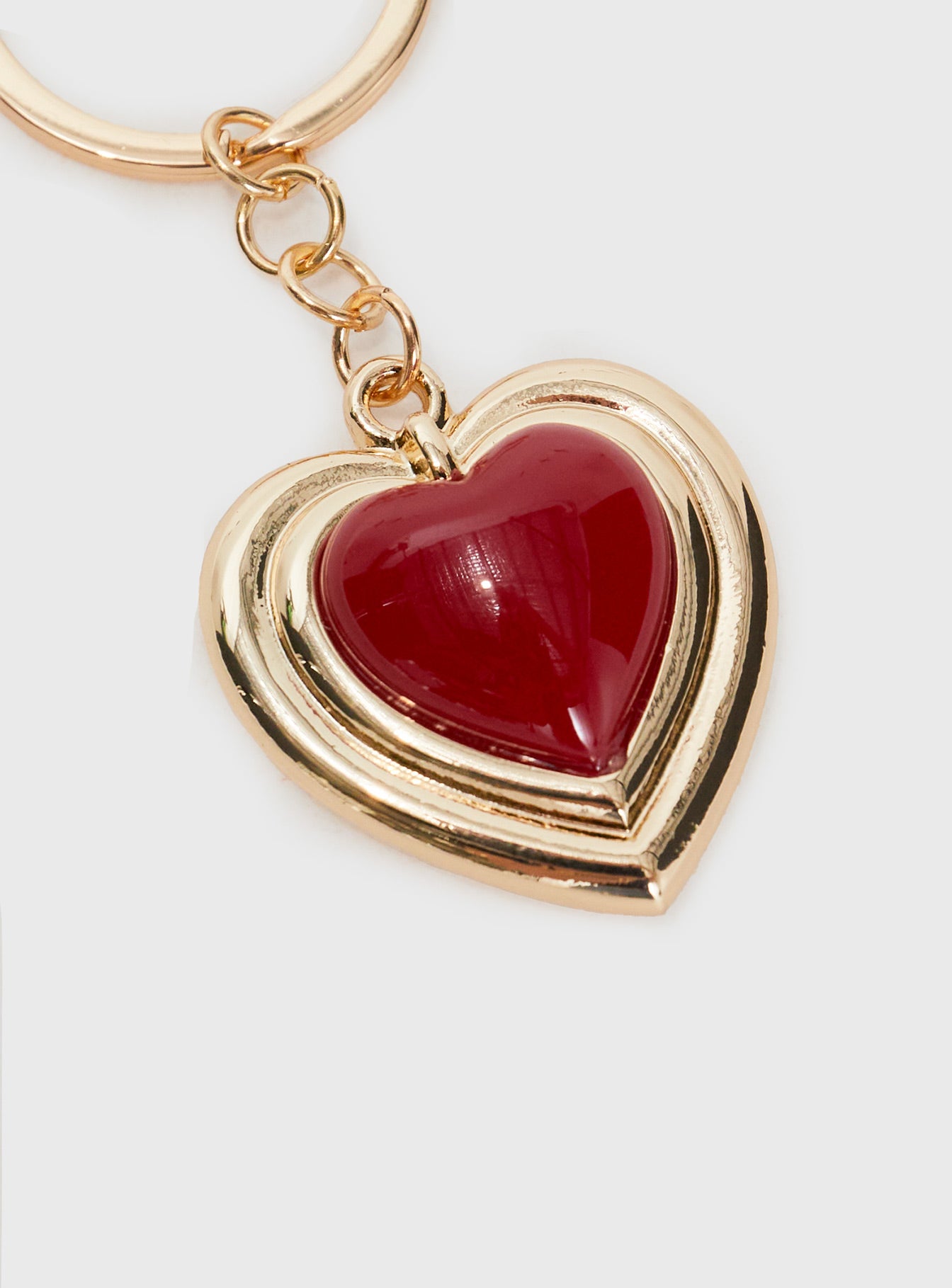 Red Heart Keyring Gold / Red Fashionable Sale Online