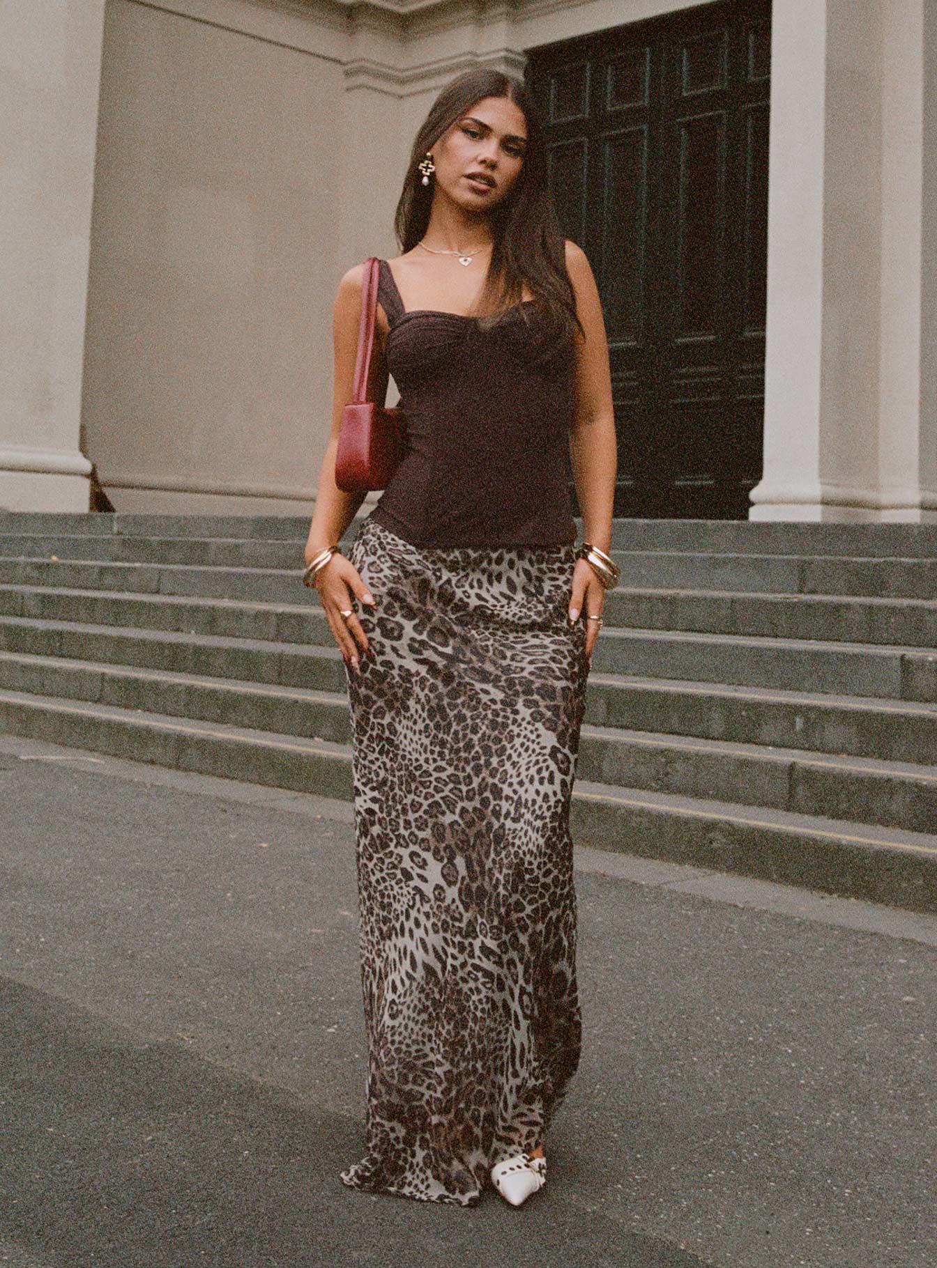 Manda Maxi Skirt Leopard Cheap Factory Outlet