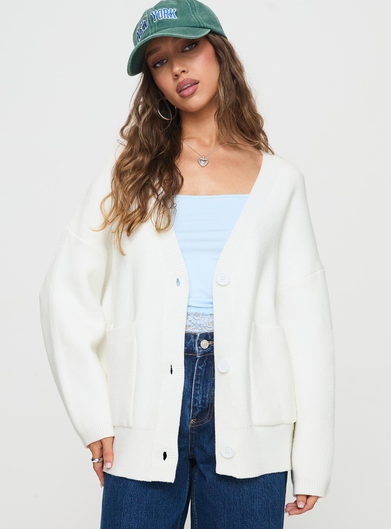 Burke Cardigan White Low Shipping Fee Online