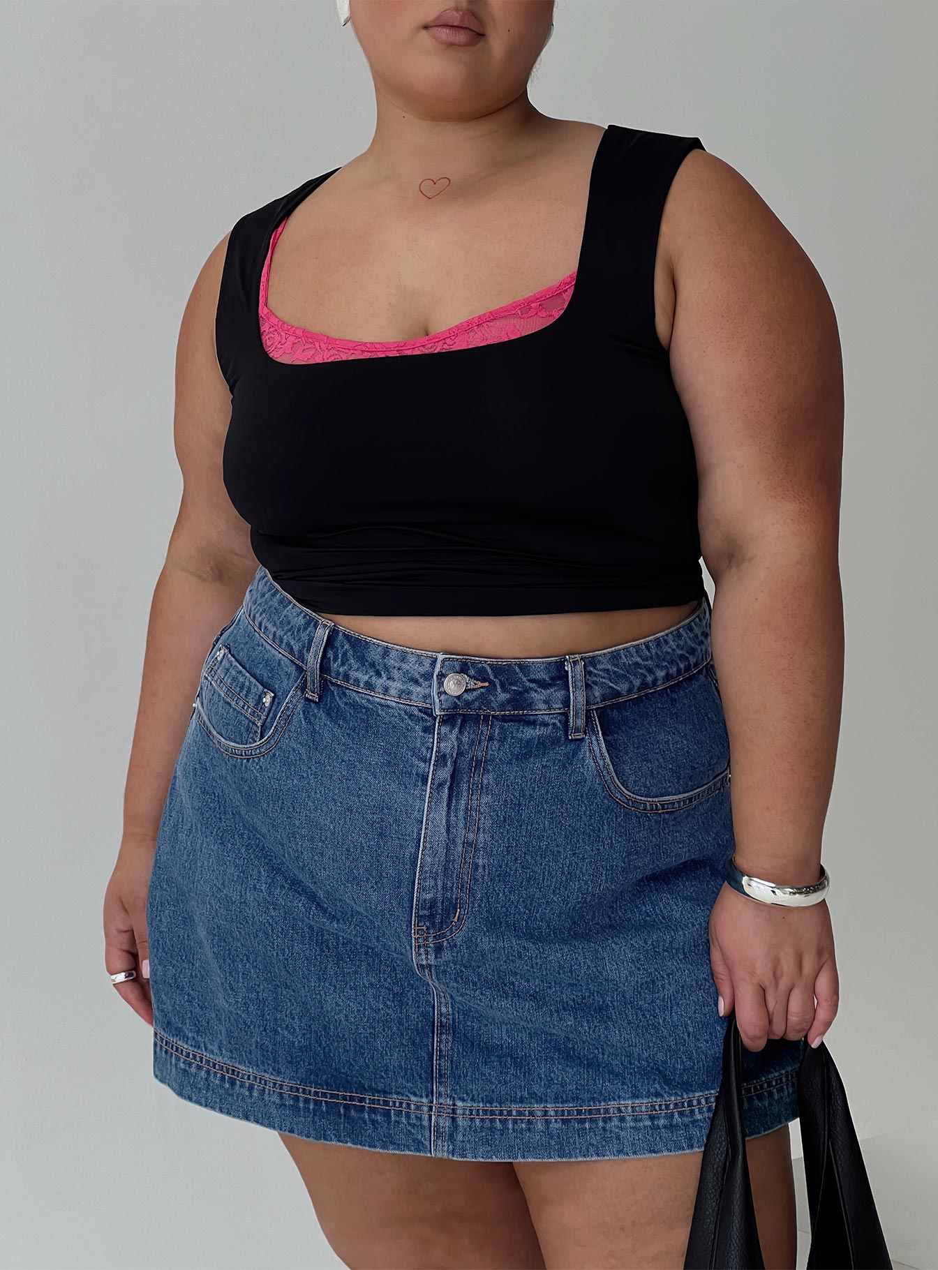 Back In Time Top Black / Pink Lace Curve Cheap Sale Cost
