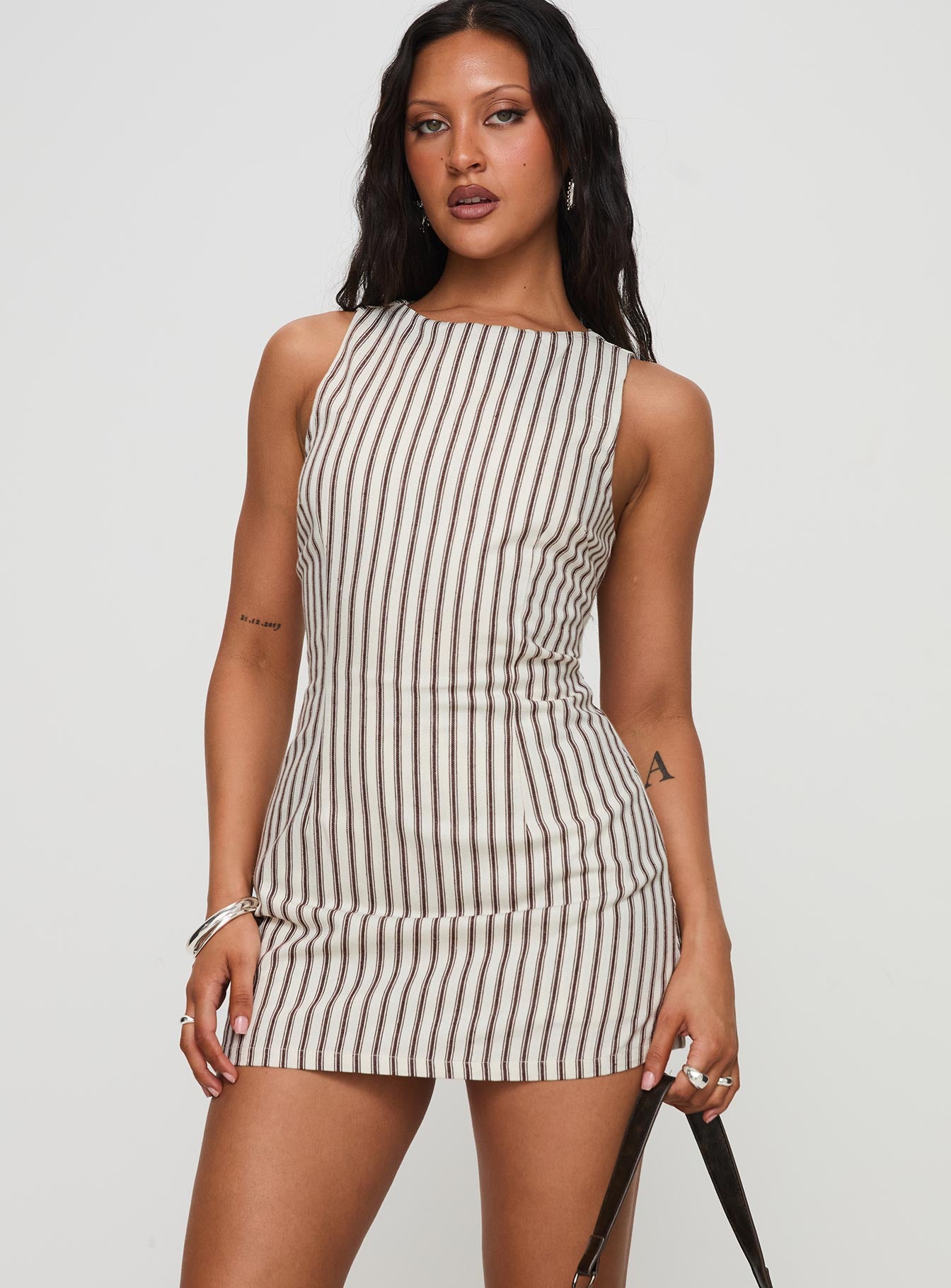 Yumiko Romper Brown Stripe Tall Buy Cheap Visit