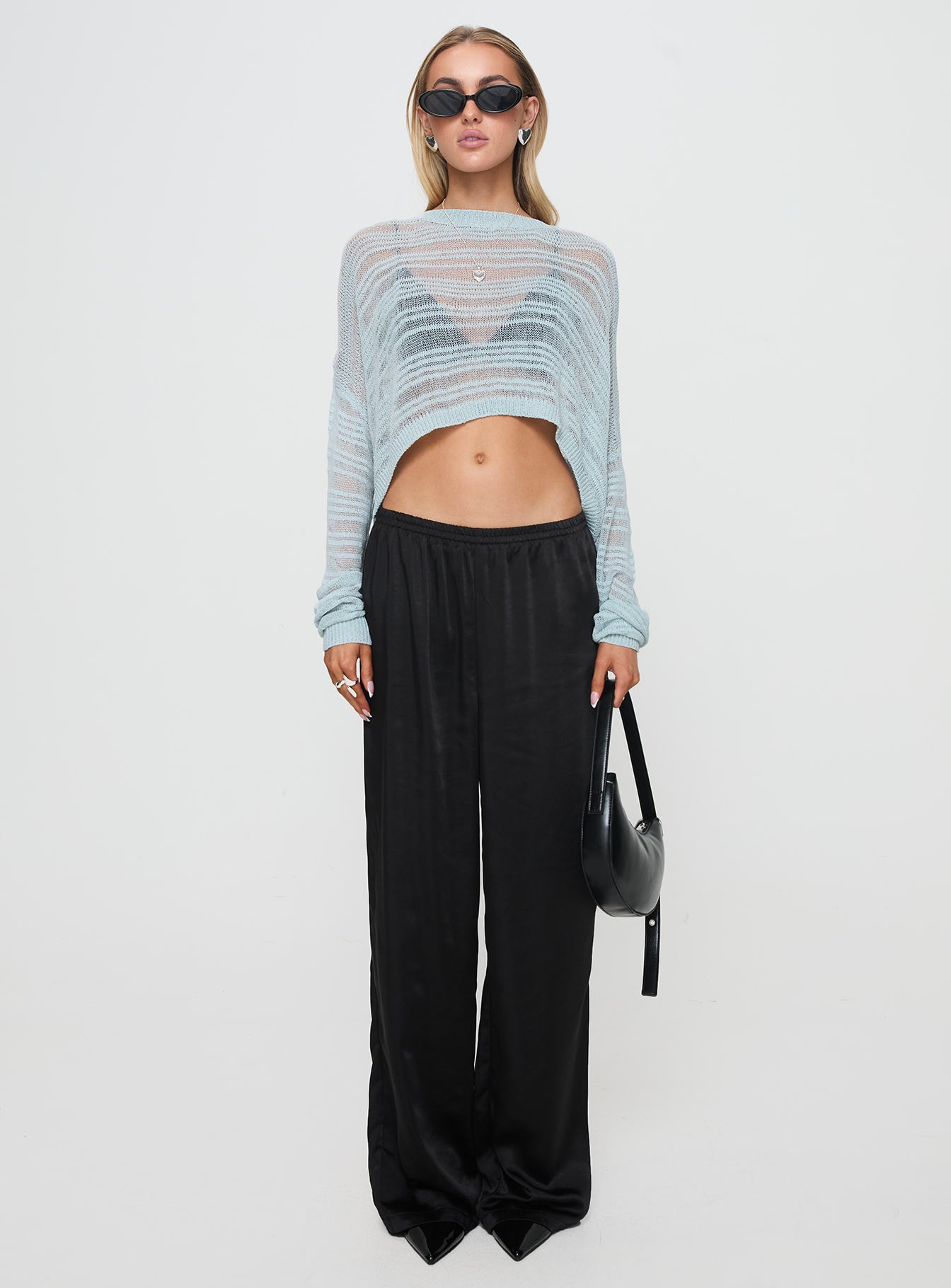 Obarik Cropped Sweater Blue Shop Offer