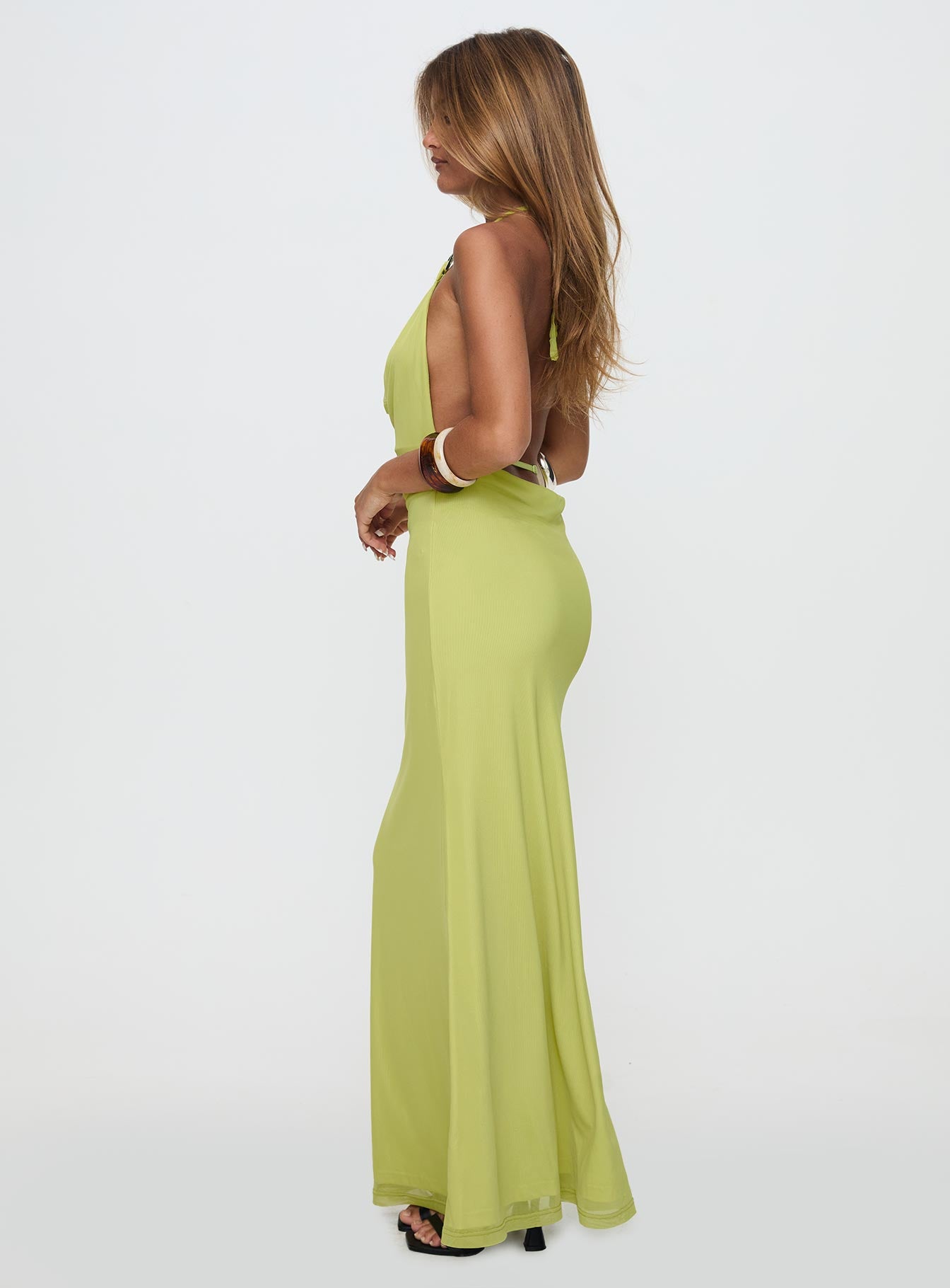 Rhaenyra Halter Maxi Dress Green Sale View