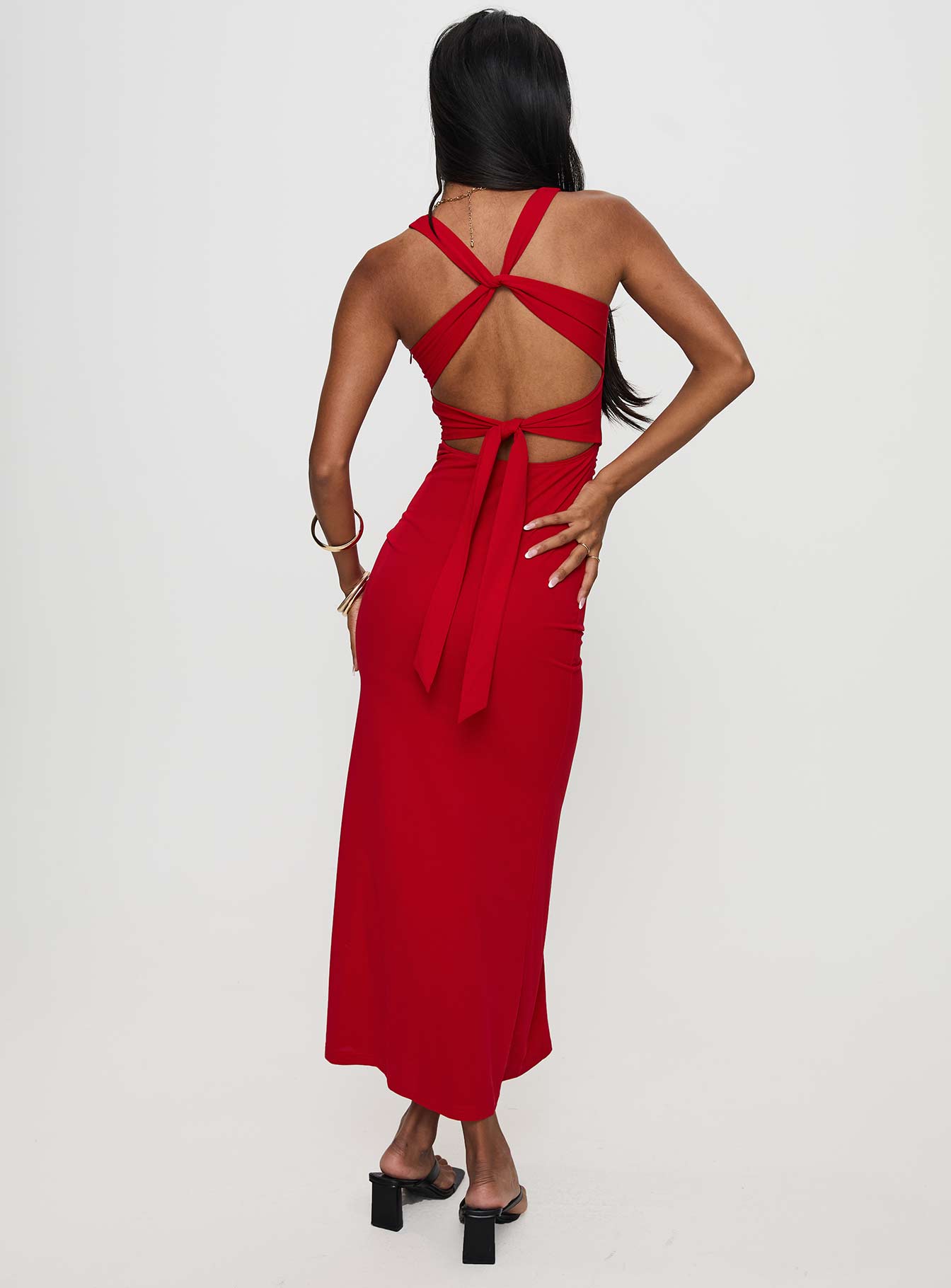 Mesmerise Halter Maxi Dress Red Perfect Cheap Pice