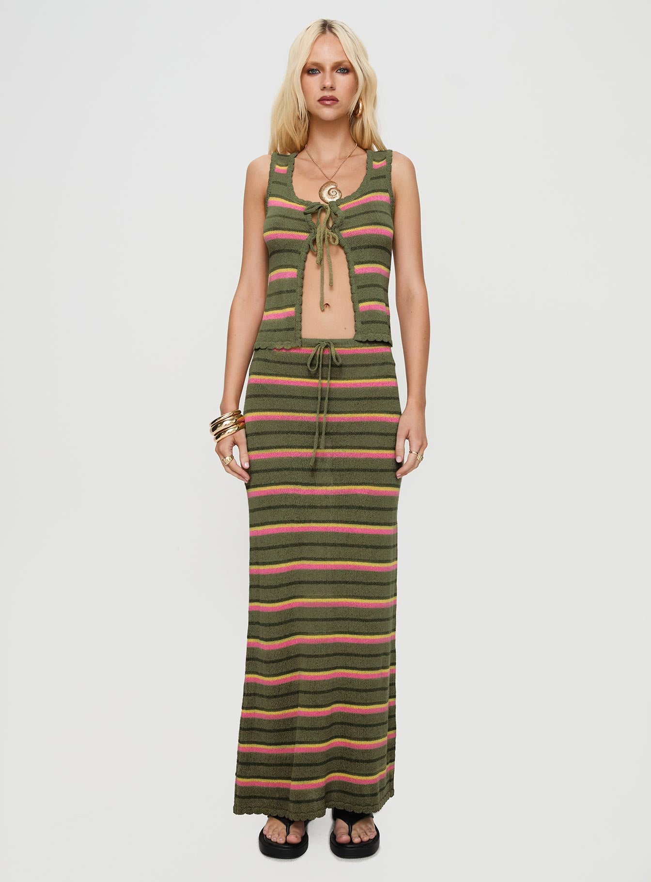 Giulia Knit Maxi Skirt Green Multi Clearance Footlocker Finishline