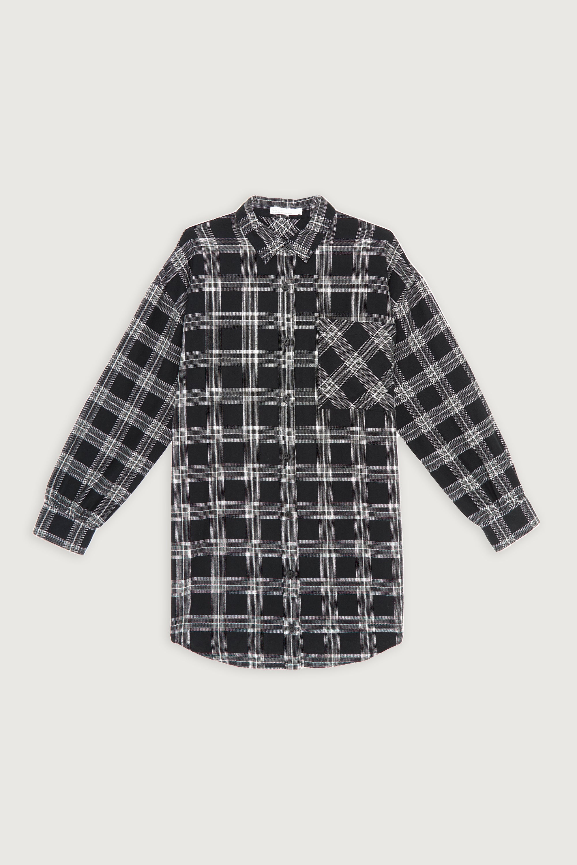 PLAID SHIRT DRESS Discount Popular