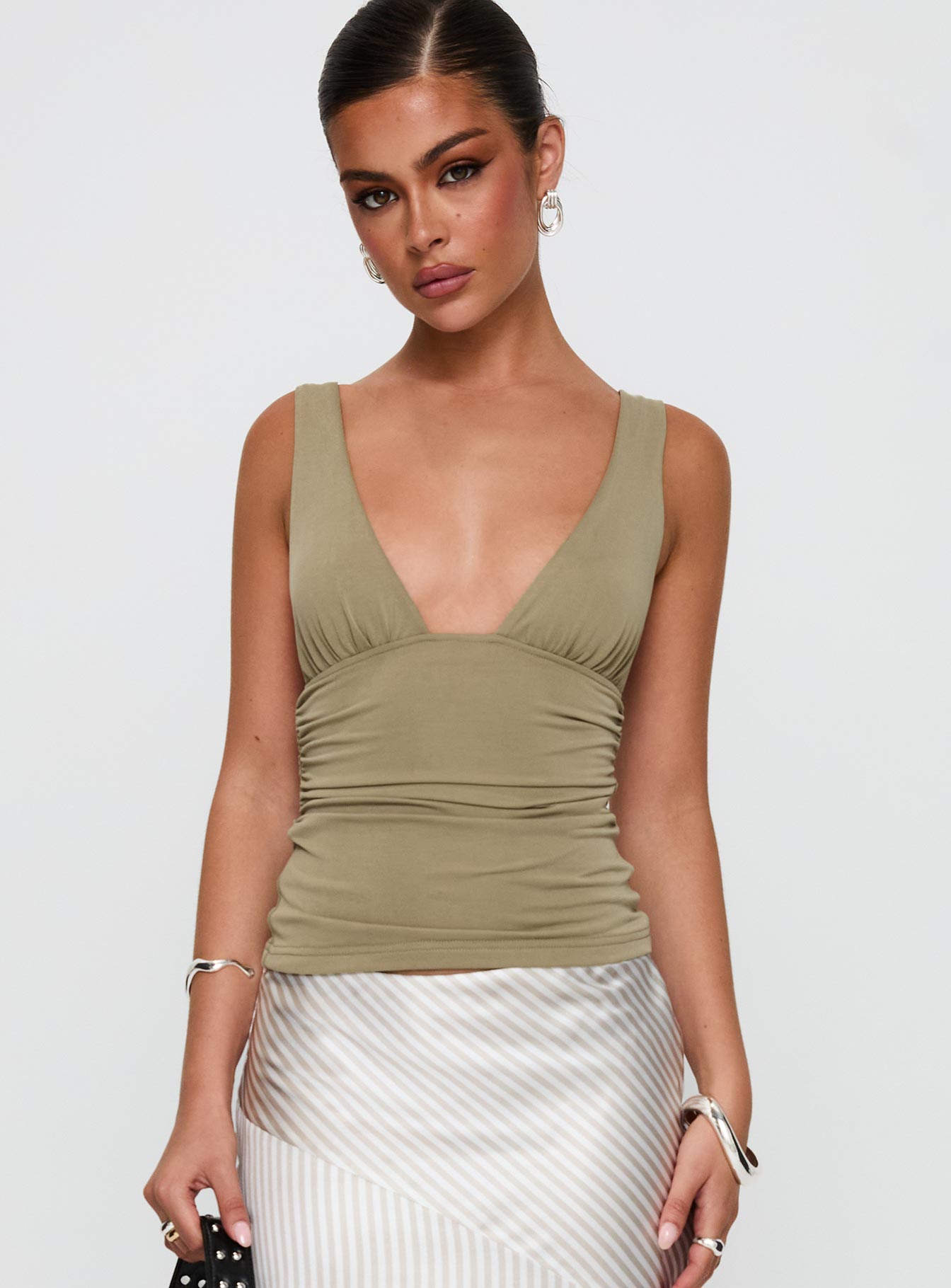 Sublime Ruched Top Green Perfect For Sale