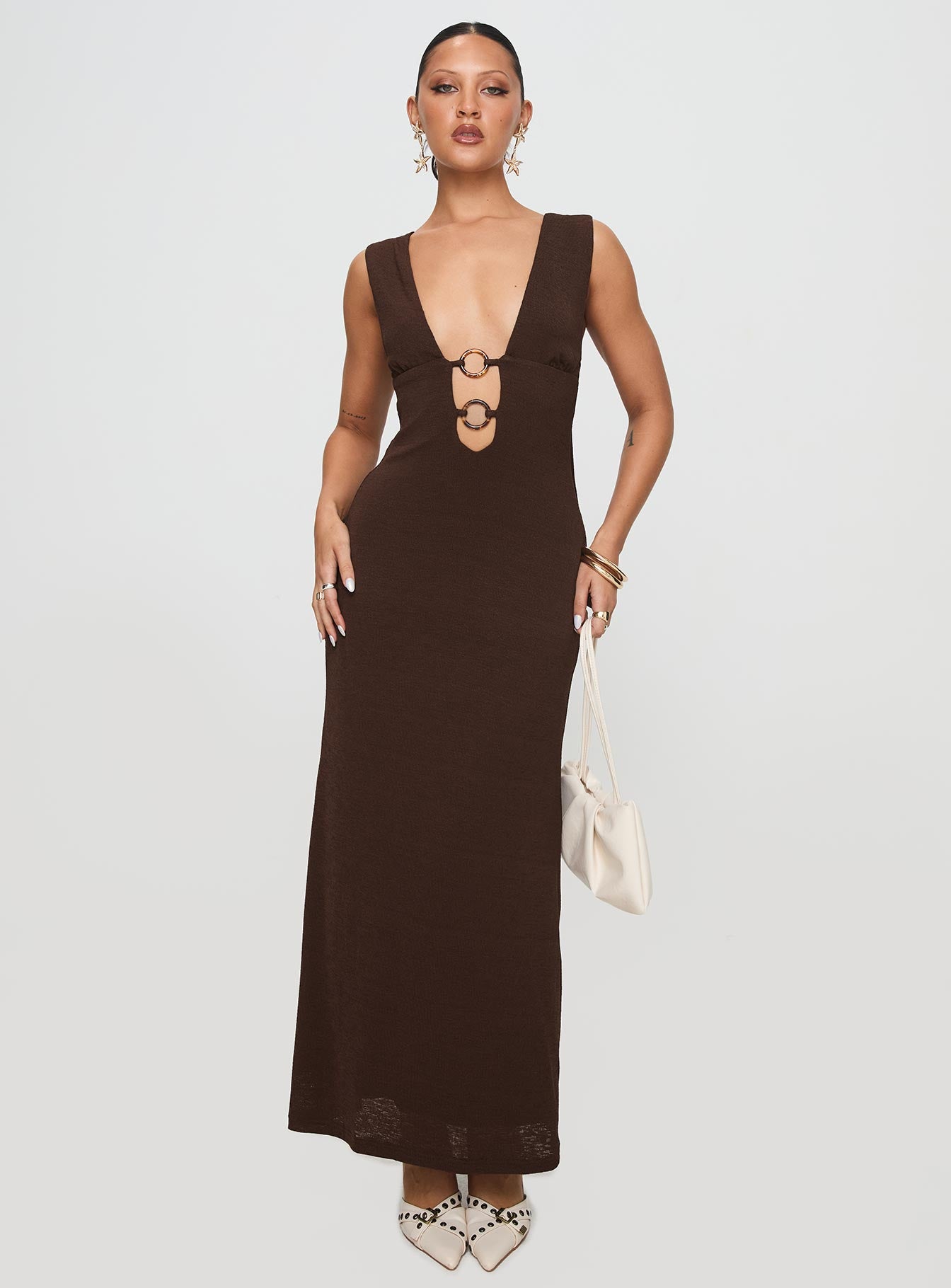 Steward Maxi Dress Chocolate Outlet Pices