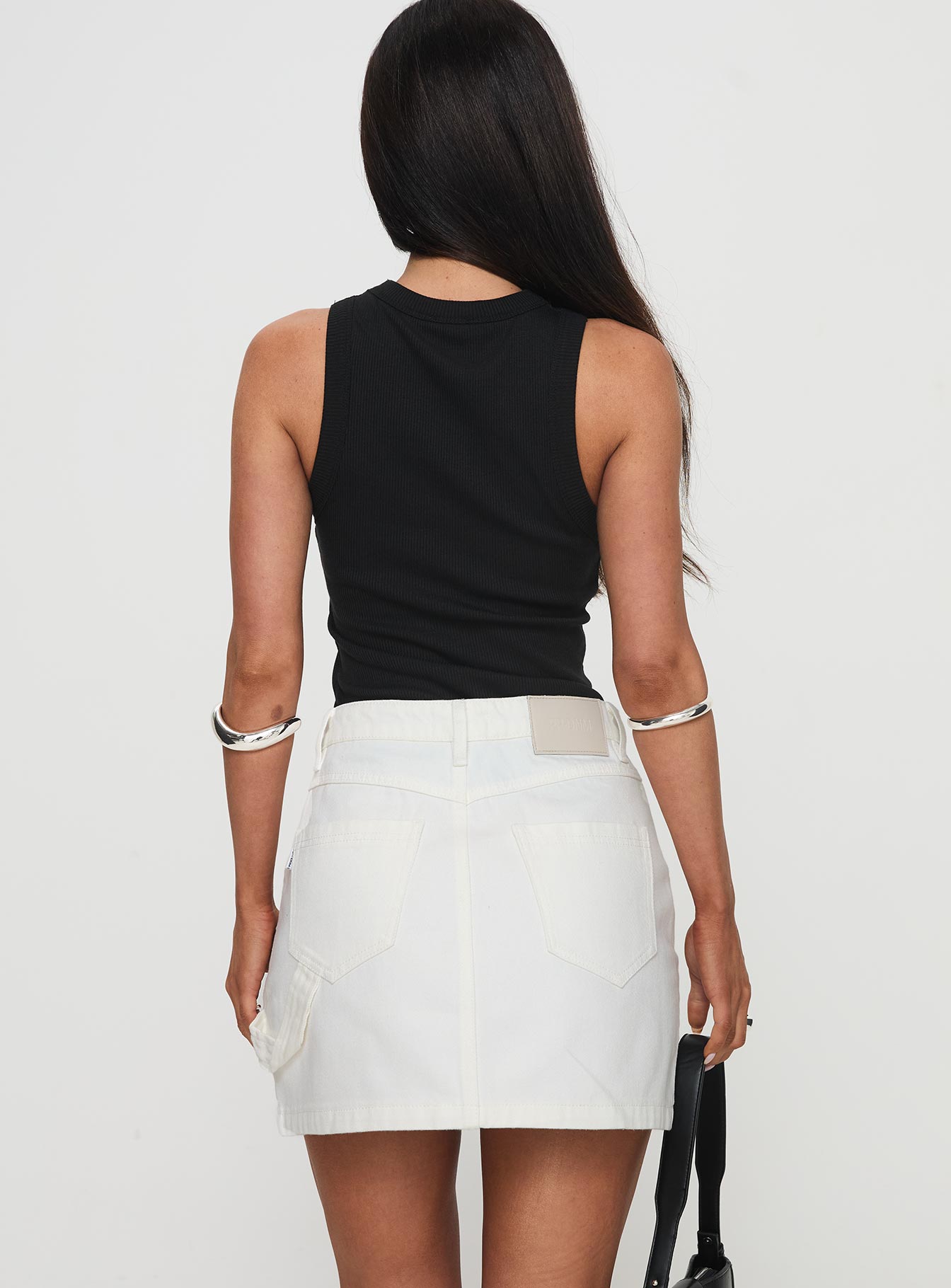 Chillders Denim Mini Skirt White Cheap Exclusive