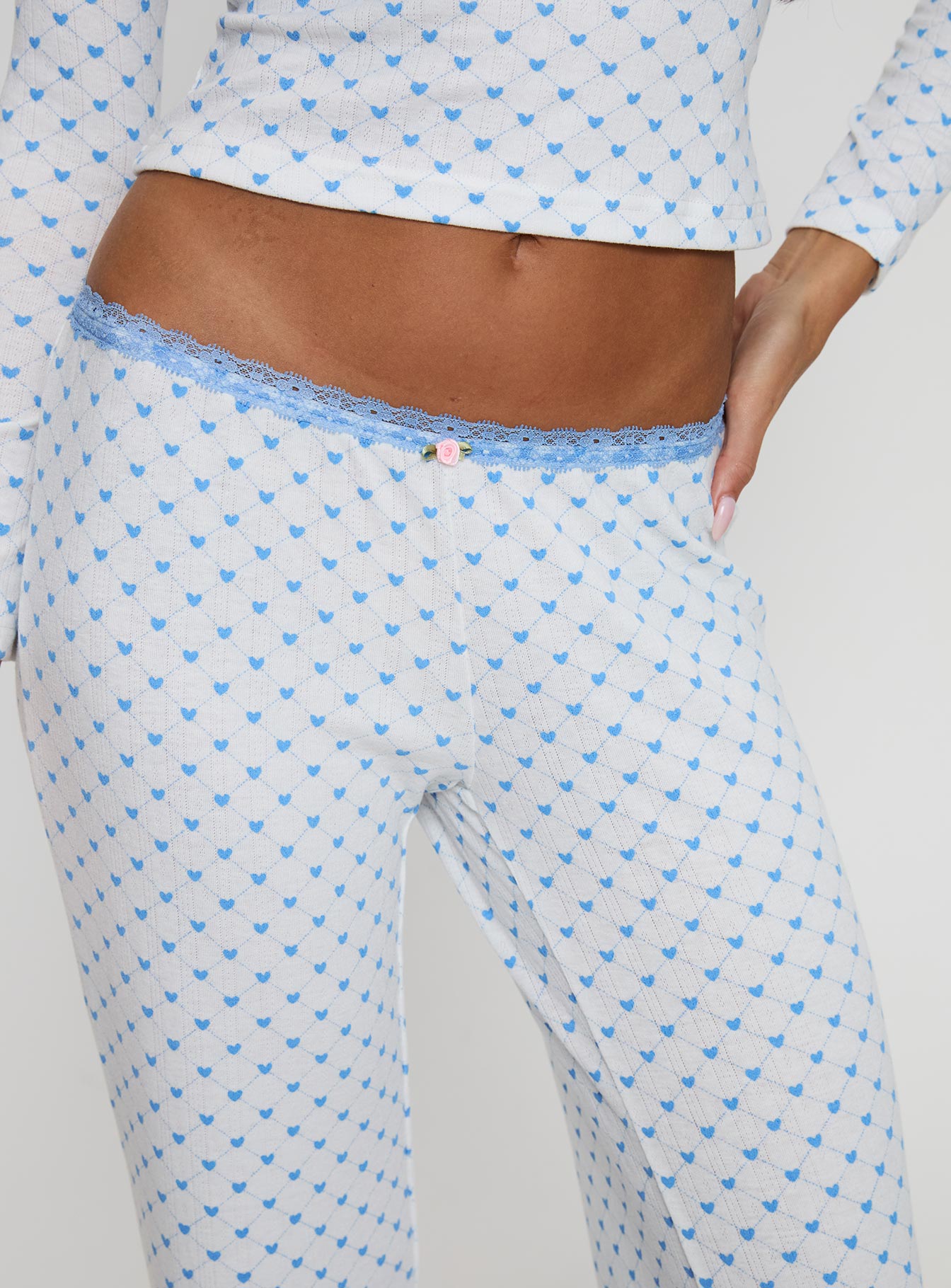 Whimsie Pointelle Sleep Pants Blue / White Sale Wide Range Of